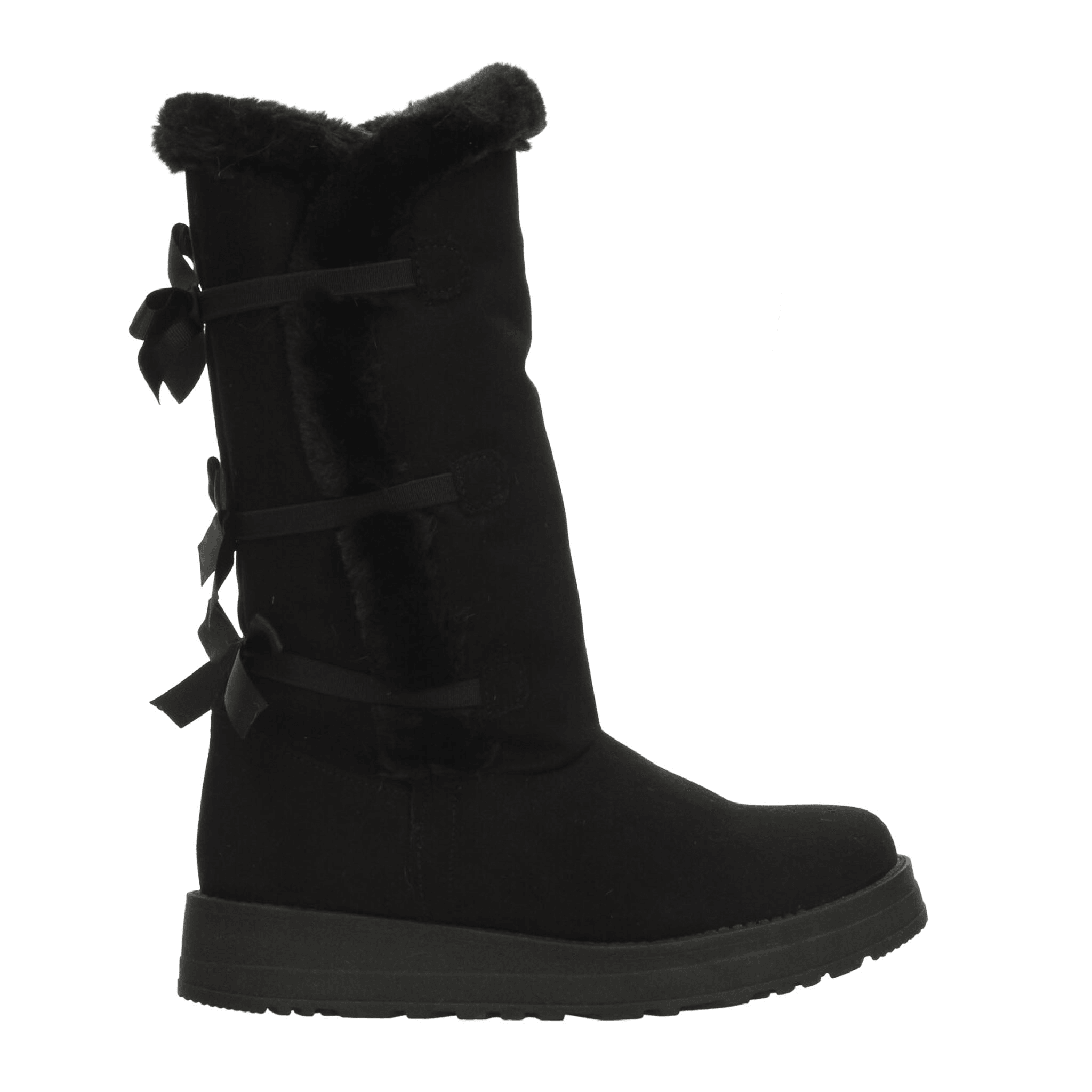 Bota Rojo Cereza Dama Invierno Larga Peluche Casual Negro Mujer — imagen 10