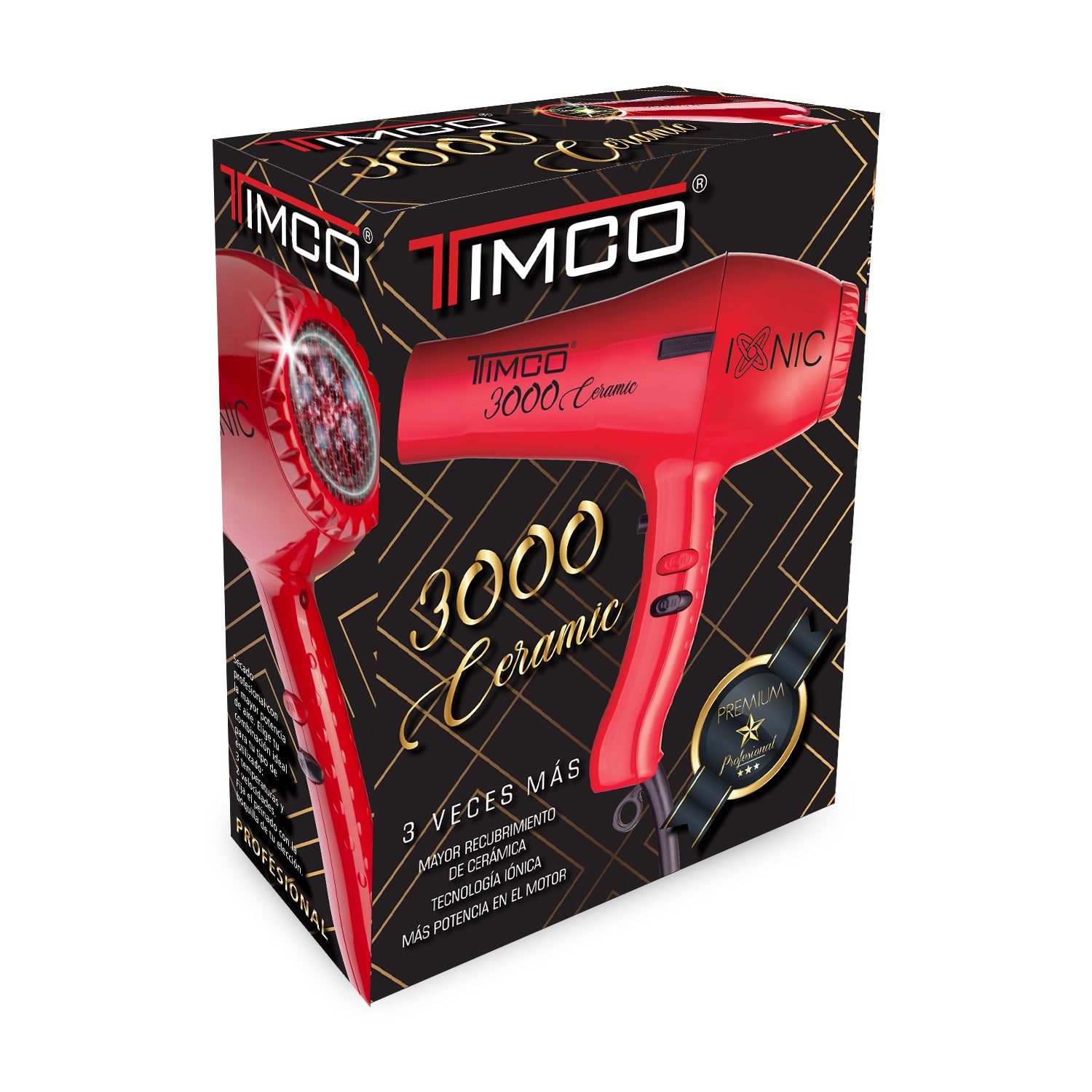 Secadora de Cabello Profesional con Iones Ceramica 2 Boquillas Timco SR-3000 — imagen 6