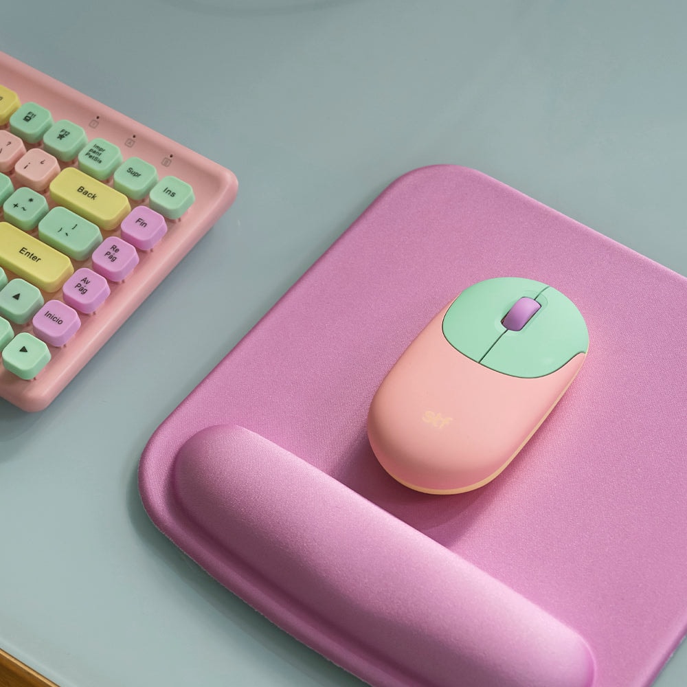 Mousepad STF VIVA! base gel, reposamuñecas Rosa — imagen 3