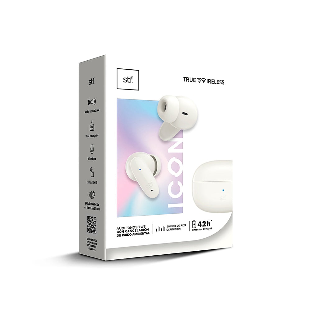 Audífonos Inalámbricos Tws Icon STF ENC 42hrs Uso Blanco — imagen 6