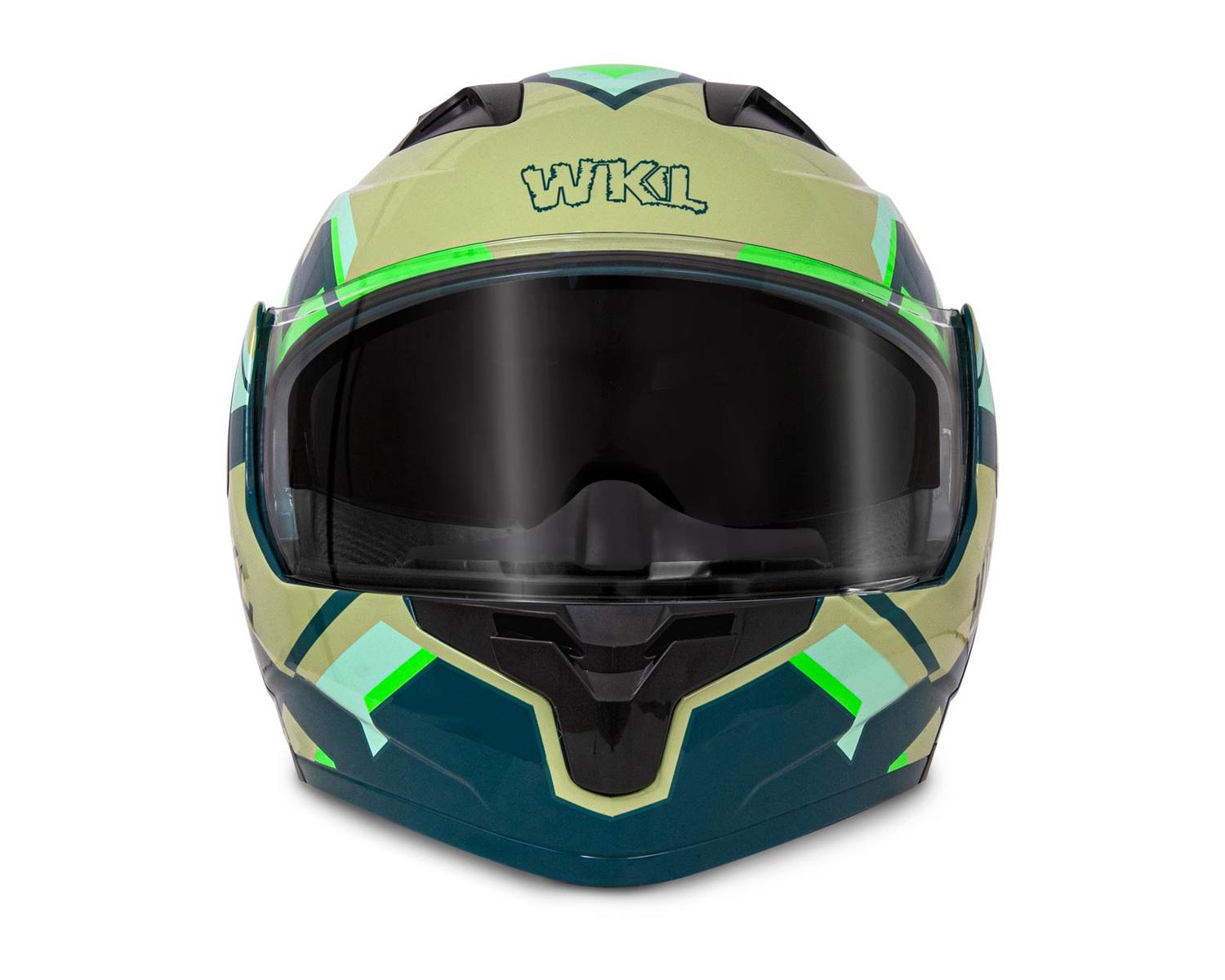 Casco WKL Motocicleta Dot Abatible CH-103 FINISH-VERDE — imagen 2