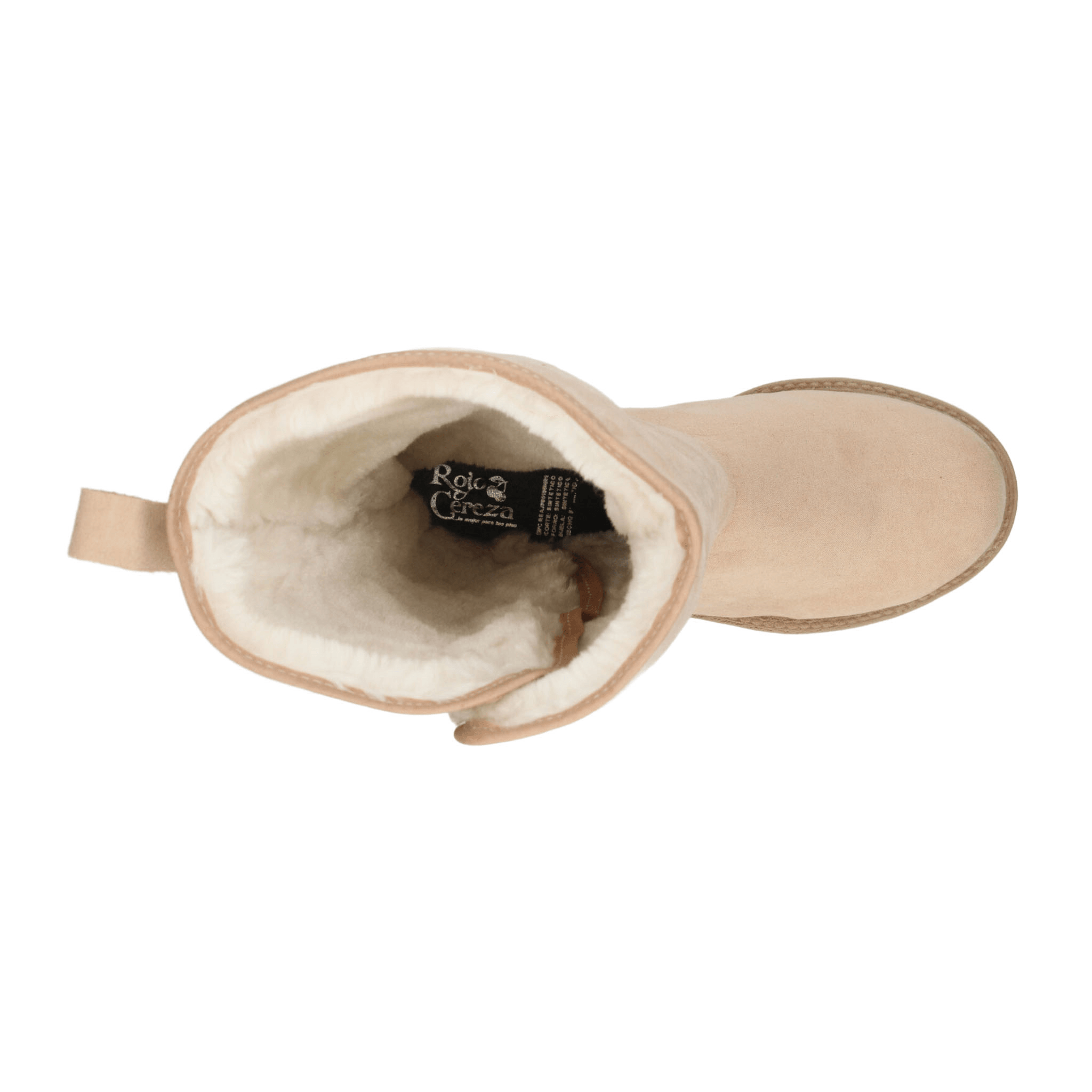 Bota Rojo Cereza Dama Invierno Larga Peluche Casual Beige Mujer — imagen 13