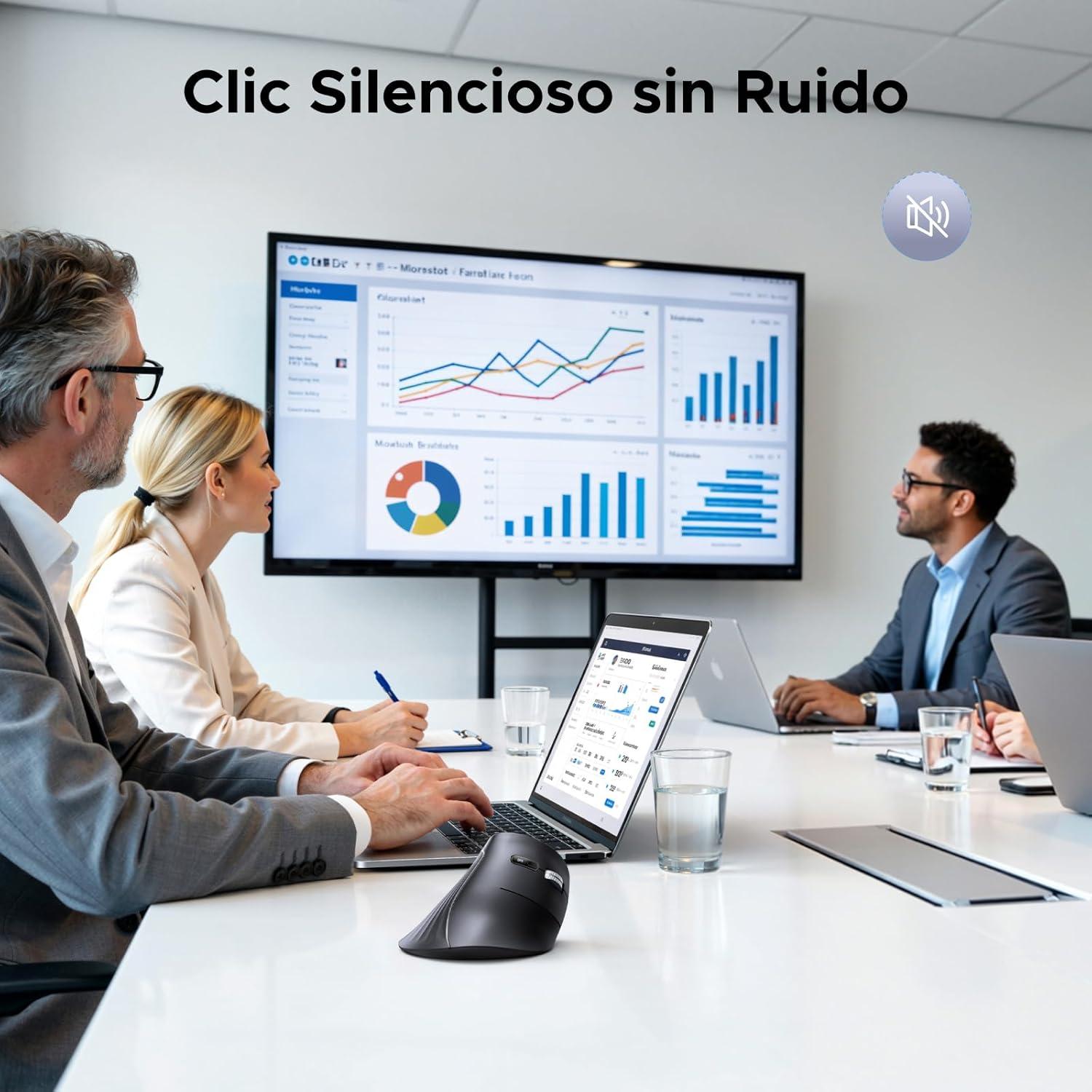 Mouse Vertical Inalámbrico Ergonómico Ugreen 6 Botones Negro — imagen 5