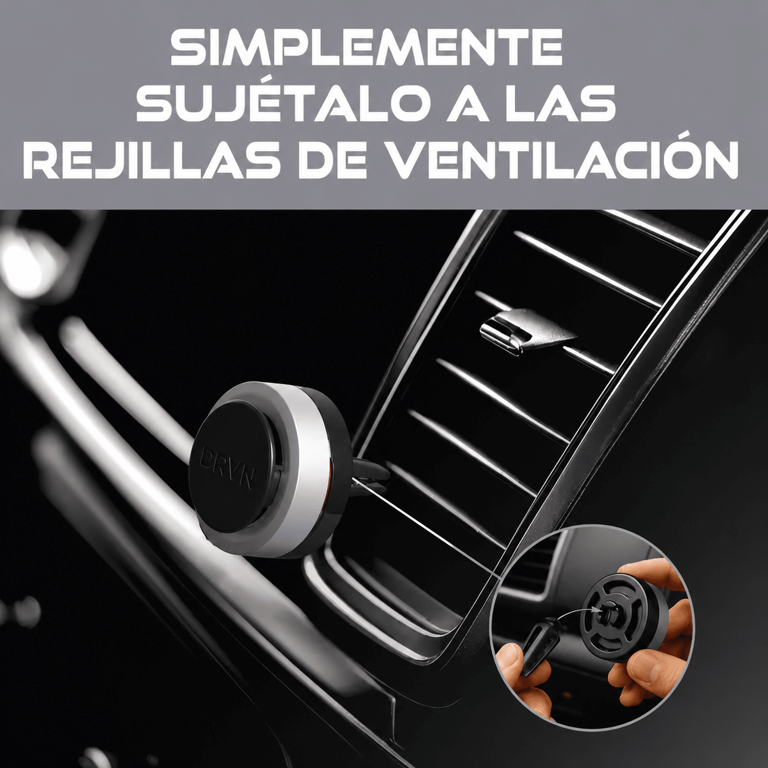 Aromatizante Coche Casa DRVN clip rejilla ventilación Dark Sky — imagen 4