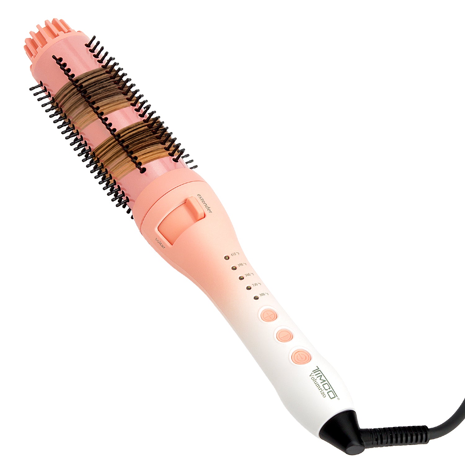 Cepillo Electrico de Cabello Redondo Voluminizador Cerdas Retractiles Tourmaline Majesty Peach Tourmaline Timco CEF228 — imagen 4