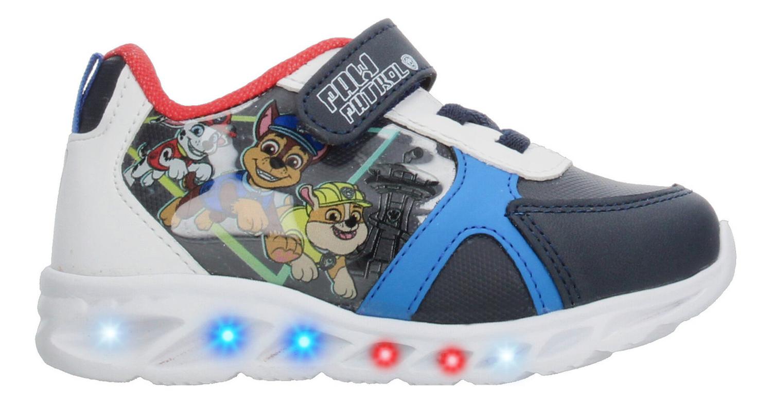 Tenis Niño Toddler Paw Patrol Azul Marino Casual Suela Luces Led Ligero Velcro Ajustable — imagen 2