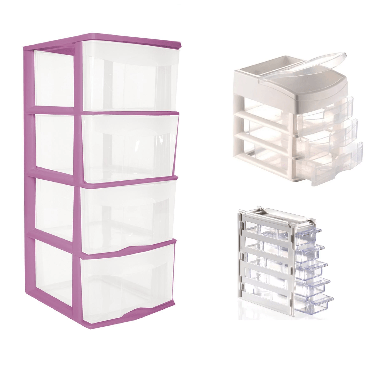 COMBO ECOM 136 DUO DE CAJONERAS 3 Y 4 CAJONES + MINI ORGANIZADOR — imagen 1