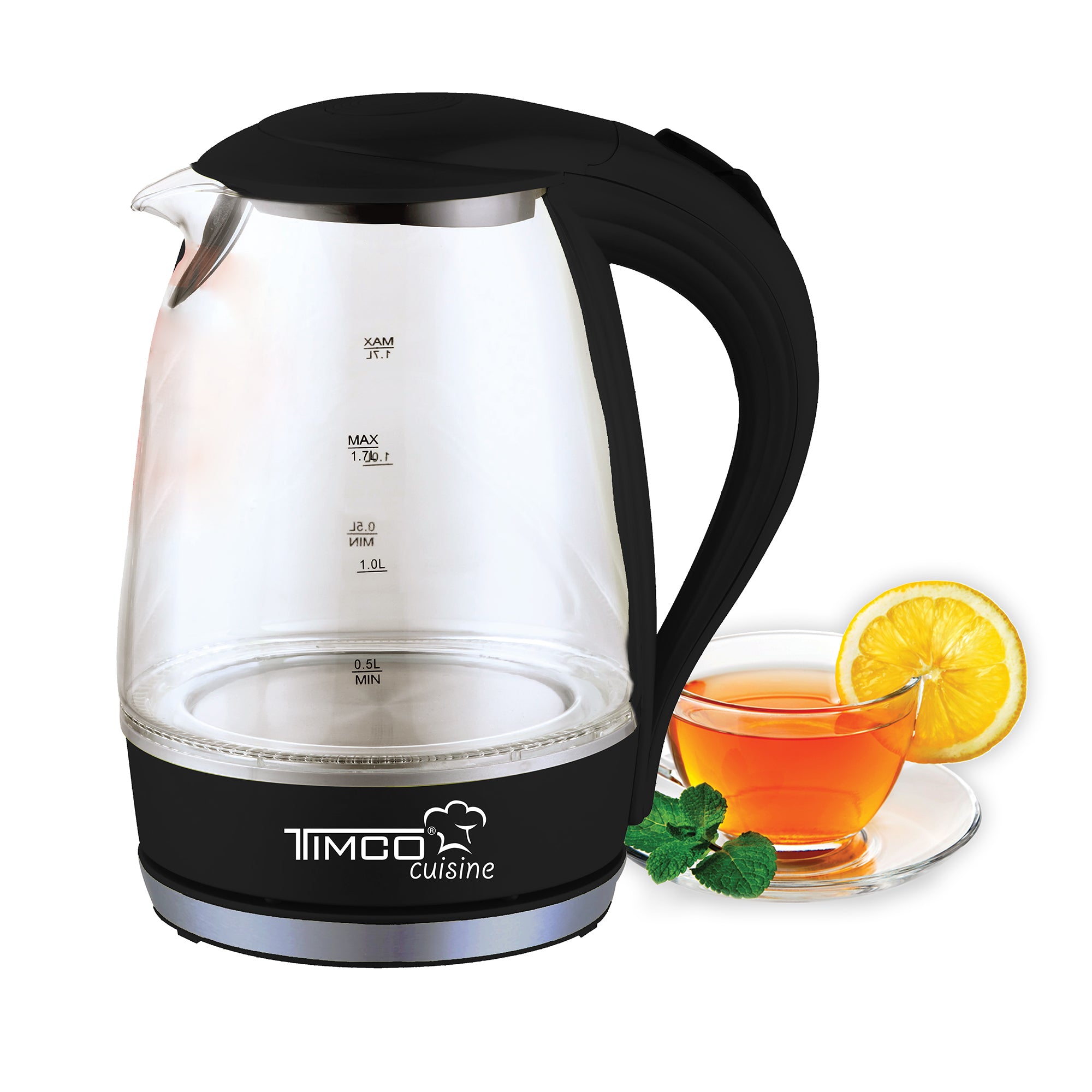 Jarra Eléctrica de Vidrio Tetera Hervidor de Agua Timco JE-V02N — imagen 2