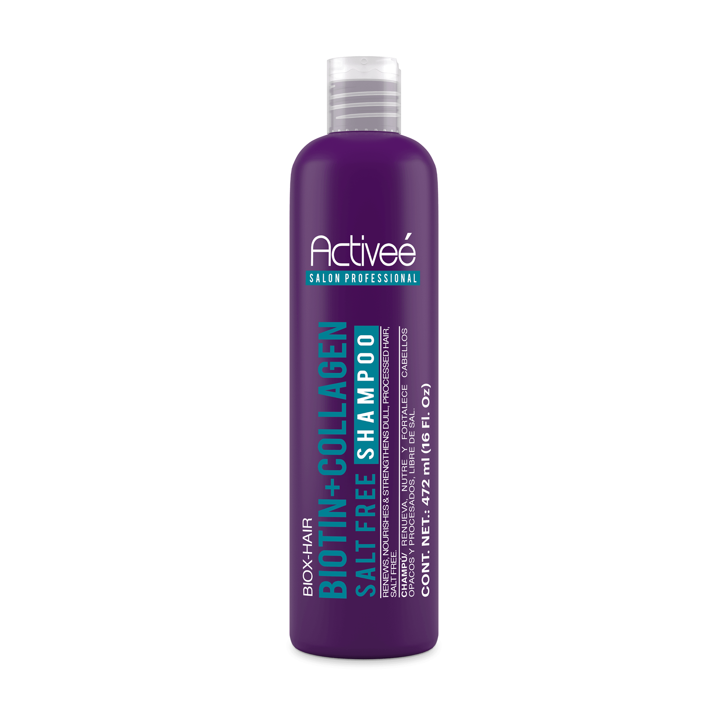 Shampoo Activee Professional Biotin+Colagena Renueva Nutre y Fortalece Cabellos Opacos y Procesados Libre de Sal — imagen 4