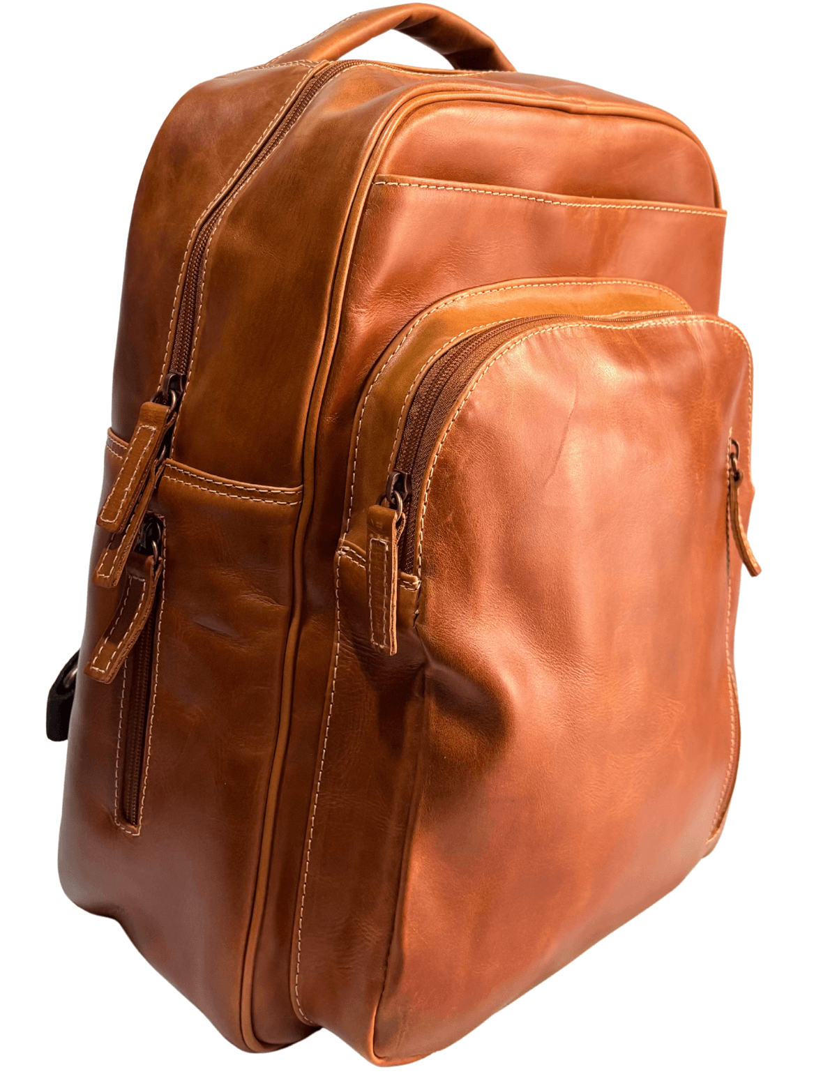 Mochila Grande De Piel Legitima Genuina Espaciosa Bp011 — imagen 5