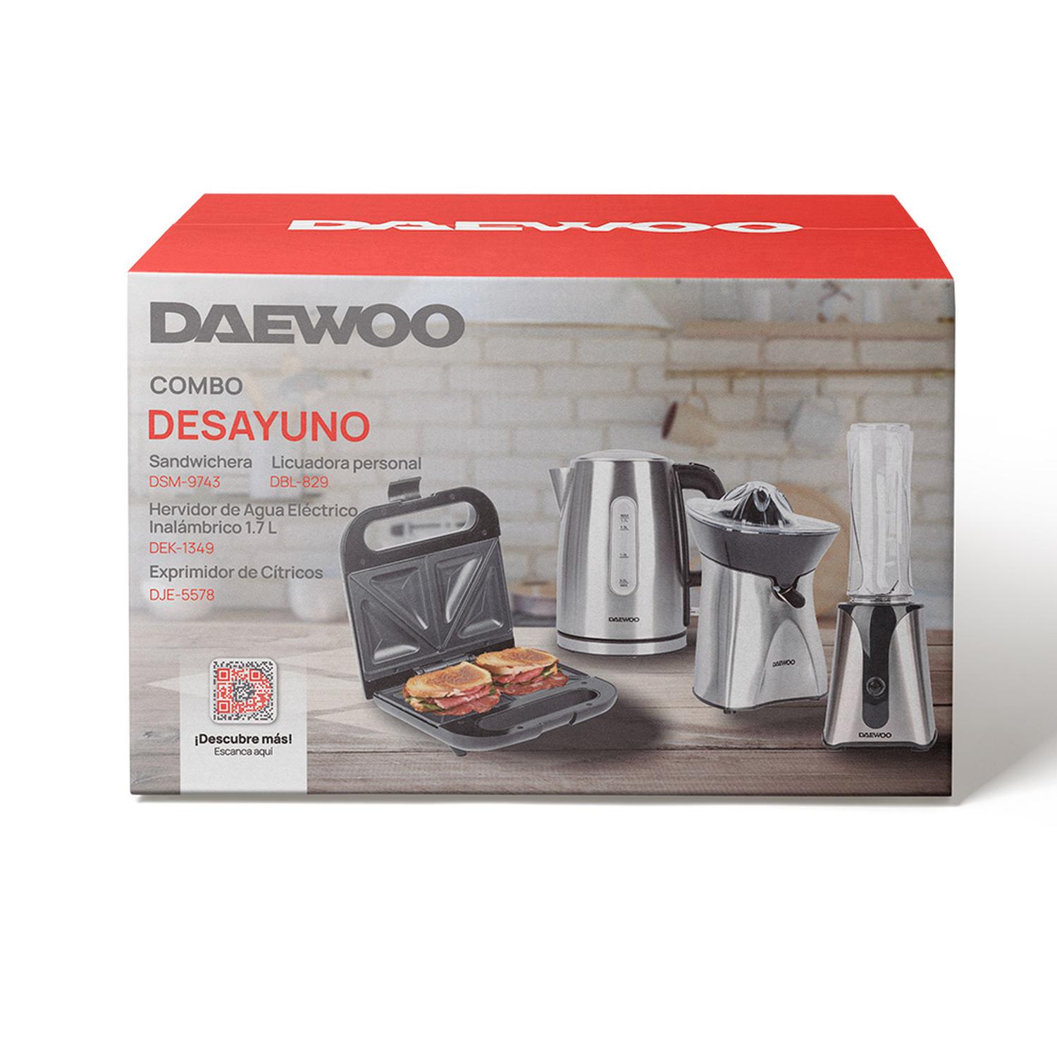 Combo Cafetera + Extractor Jugo + Parrilla Panini Daewoo — imagen 1