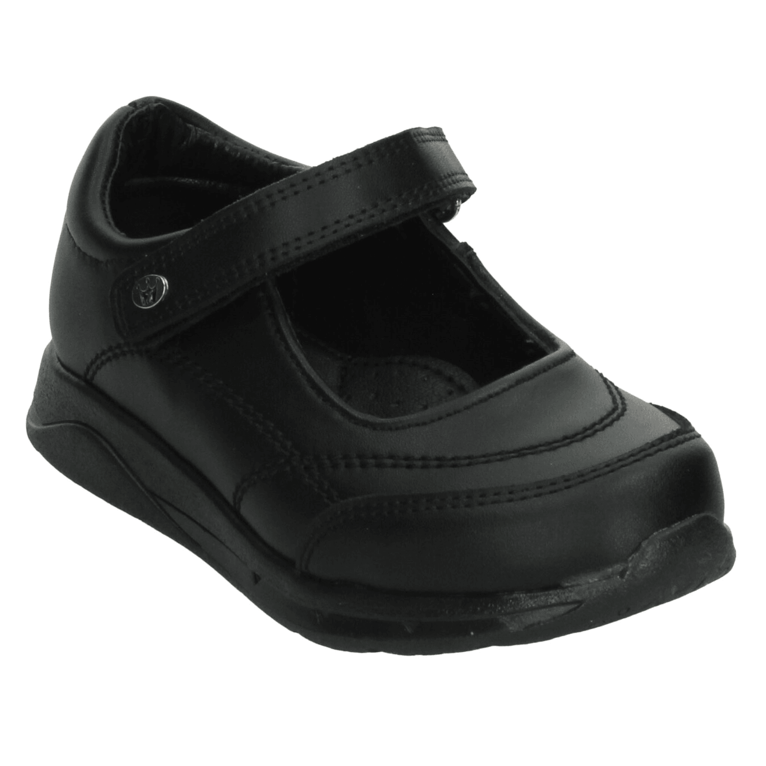 Zapato Jakuna Niña Escolar Liso Cinta Adhesiva Negro Infantil T18-22 — imagen 4