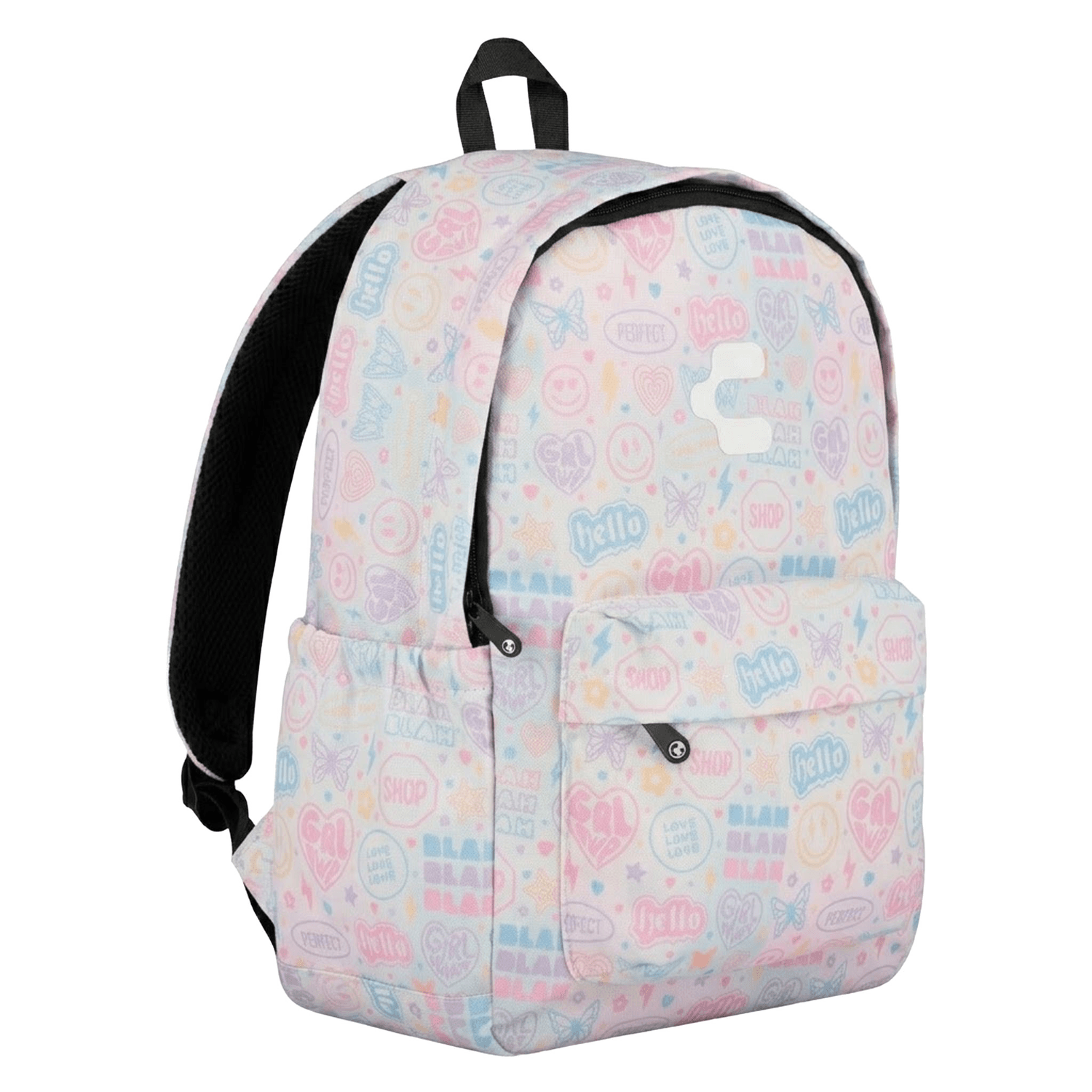 Mochila Charly Pastel Pop Niña Escolar Lonchera Blanco Infantil — imagen 9