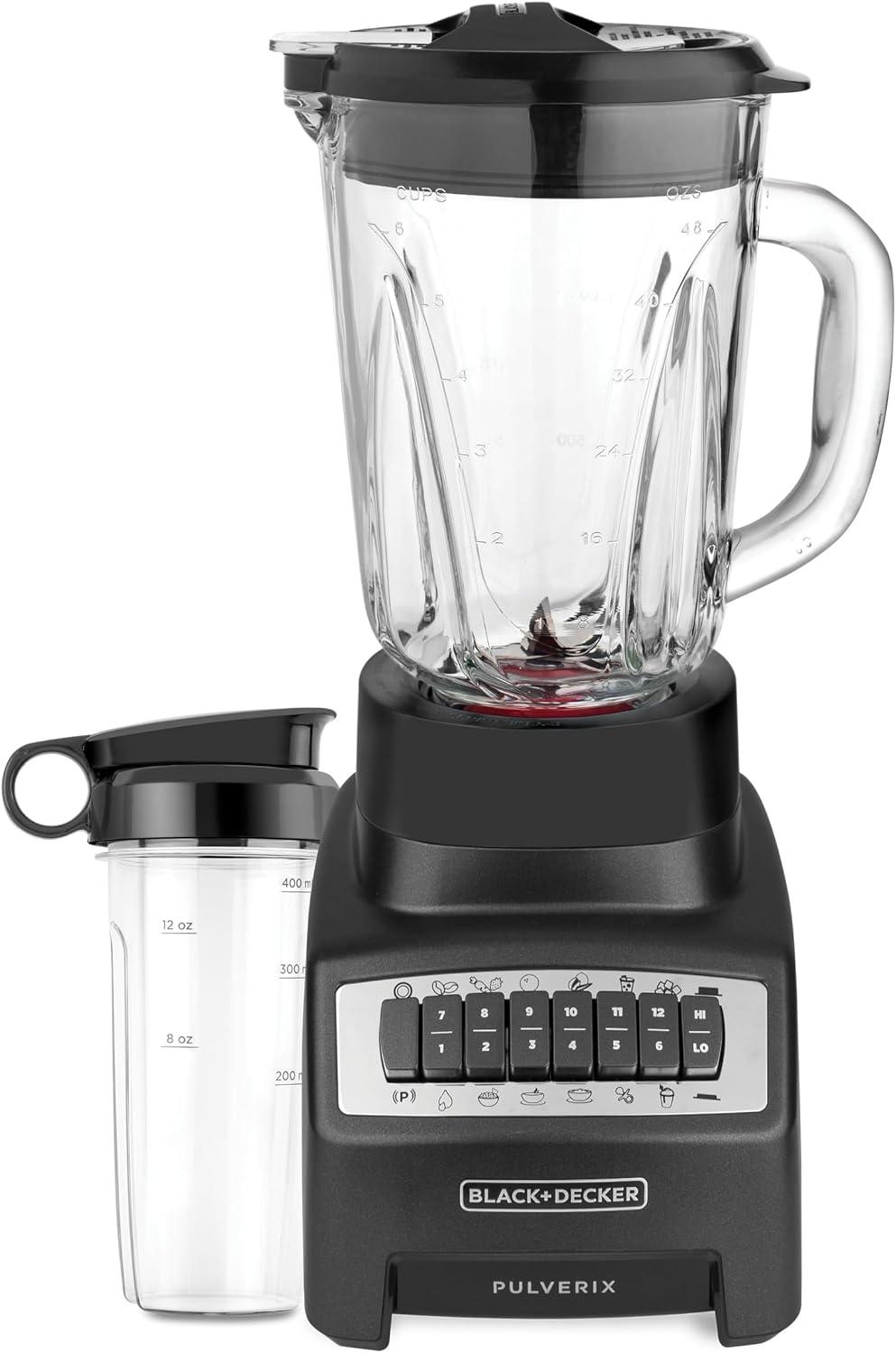 Licuadora Black+Decker Pulverix BL1140MB-MX 700W Jarra Vidrio 1.5 L + Vaso Personal 500 ml — imagen 2