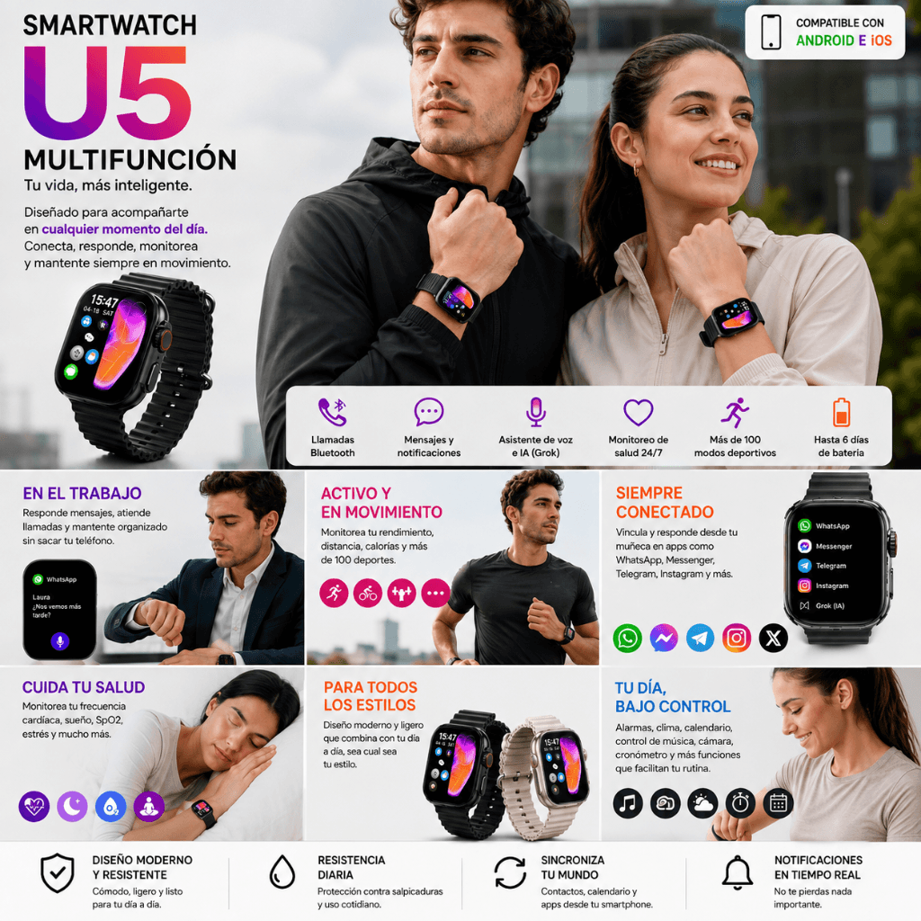 AUDIFONOS G-TIDE EG22 (NEGRO) + SMARTWATCH MICROWEAR U5 — image 11