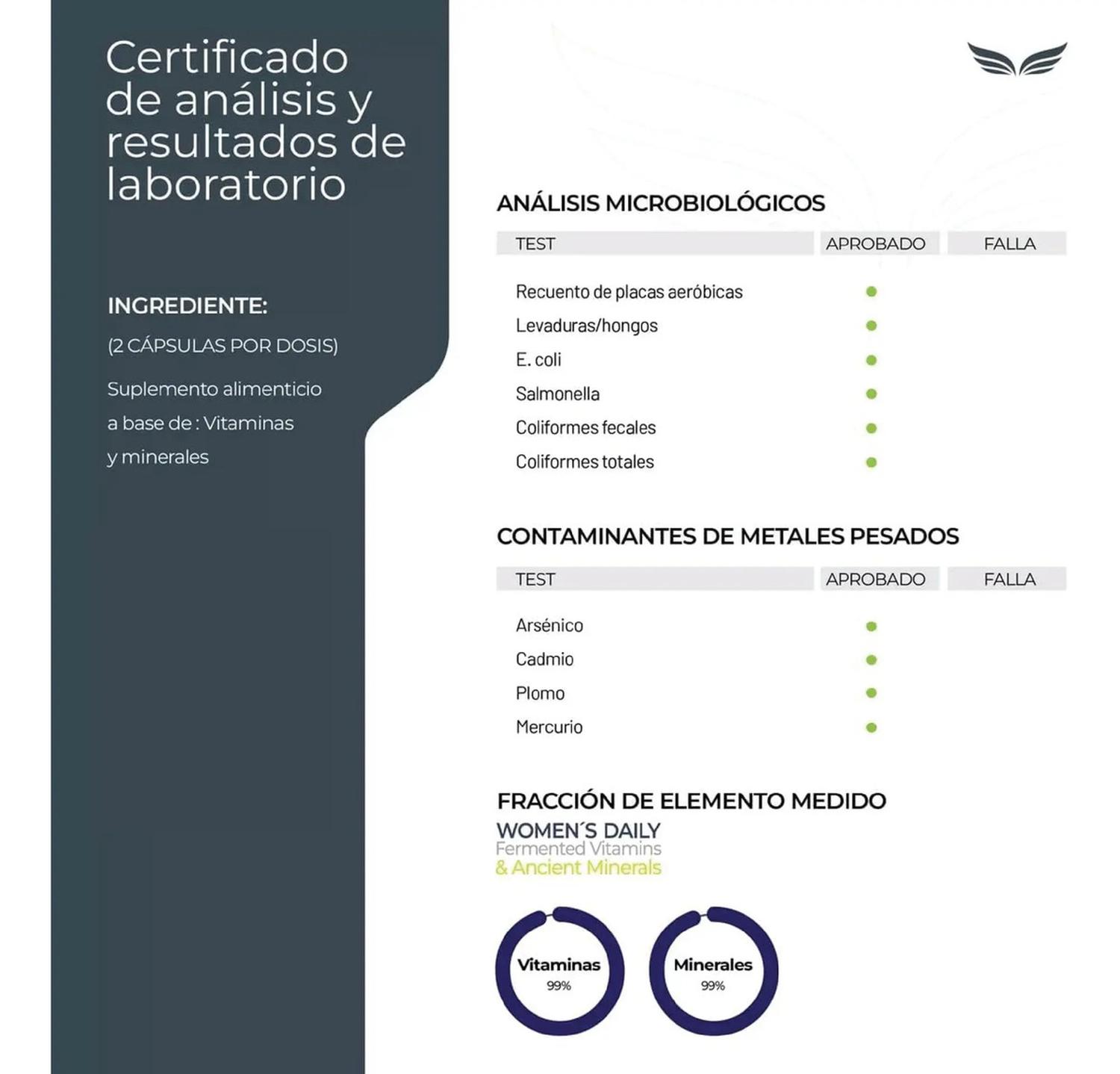 Women's Daily: Multivitamínico 4 en 1: Vitaminas, Minerales, Complejo B y Adaptógenos, 200 Cápsulas — imagen 5