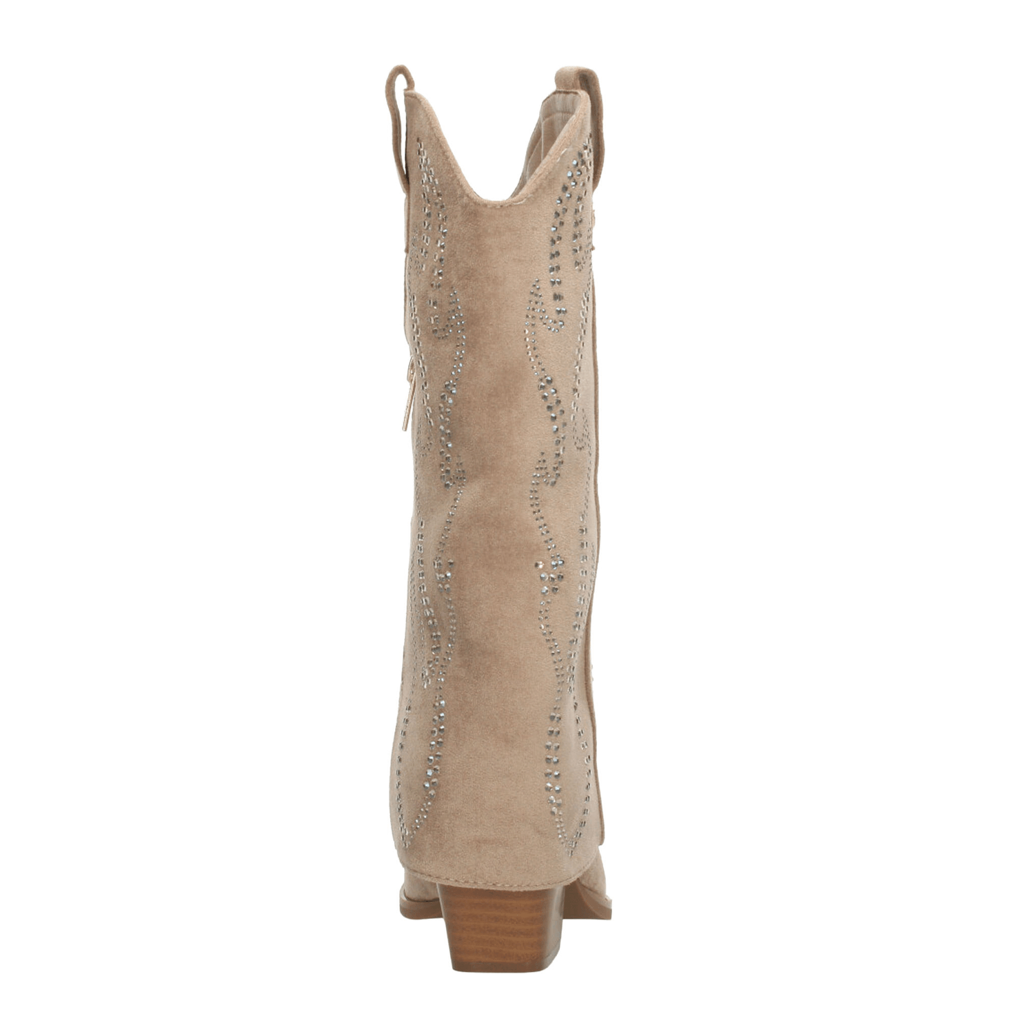 Bota Xti Dama Vaquera Casual Pedrería Tacón Beige Mujer — imagen 7