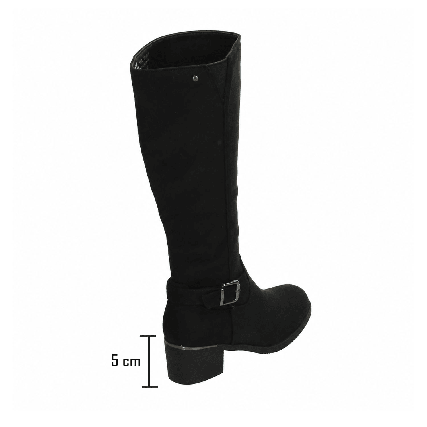 Bota Perugia Dama Negro Casual Larga Tacón Cierre Mujer — imagen 4