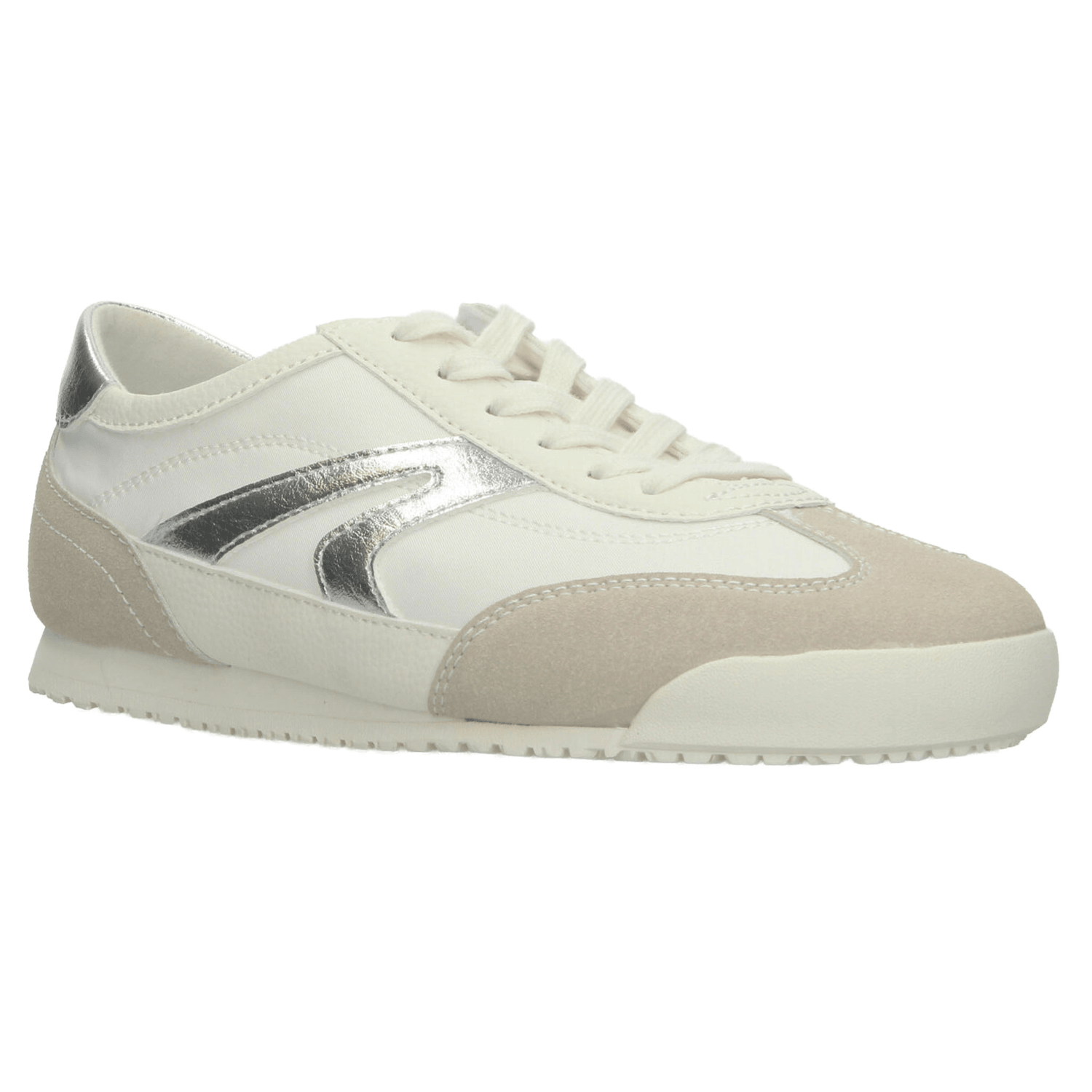 Tenis Ozono Dama Beige Plateado Casual Para Mujer — imagen 3