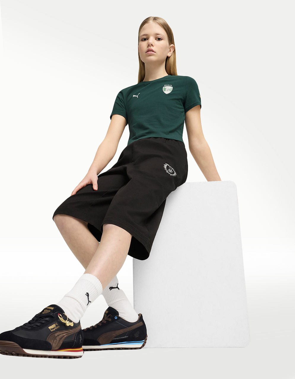 Short Puma X Harry Potter Relaxed Negro - Niño — imagen 2
