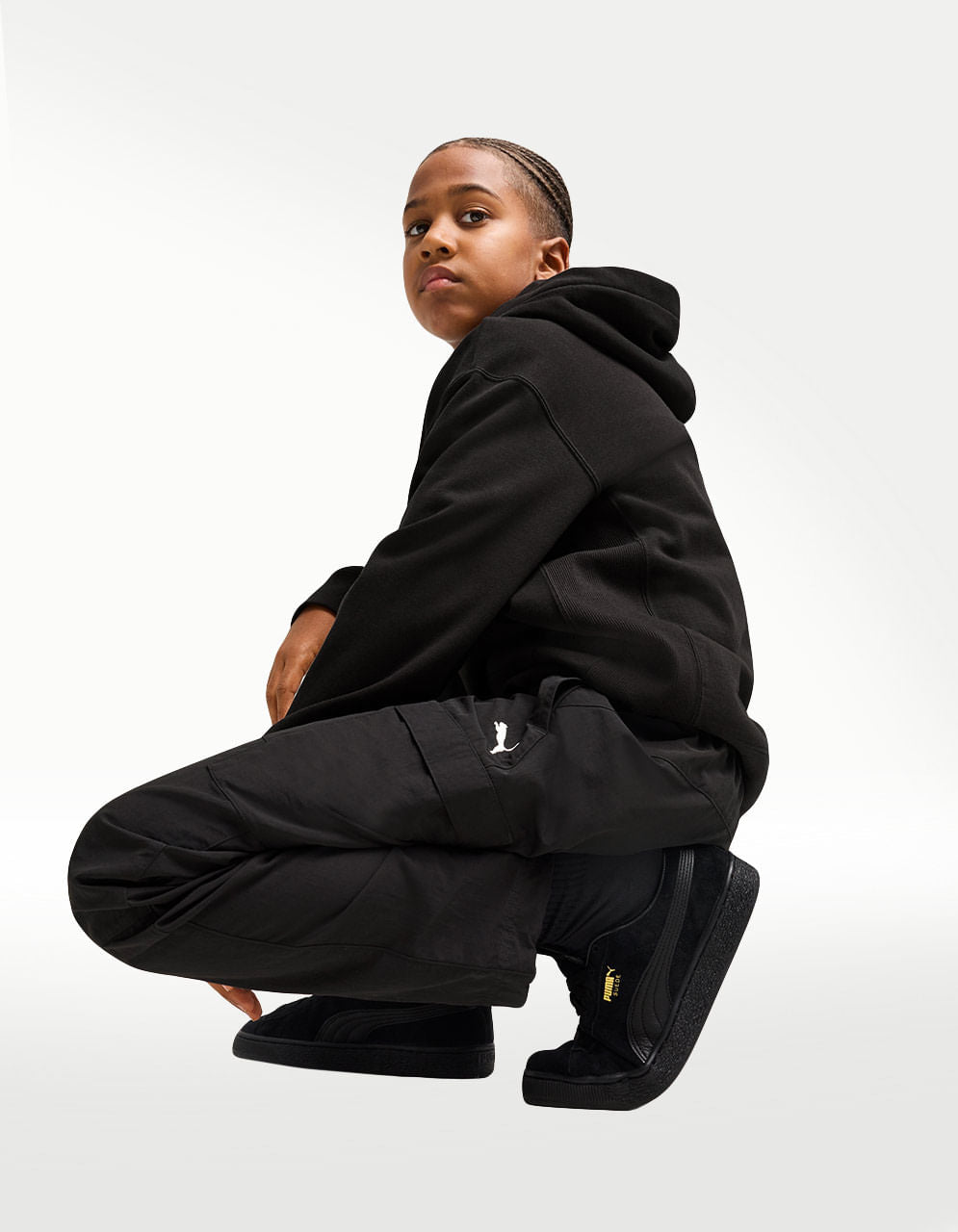 Pants Puma Wardrobe Ess Relaxed Cargo Negro - Niño — imagen 3