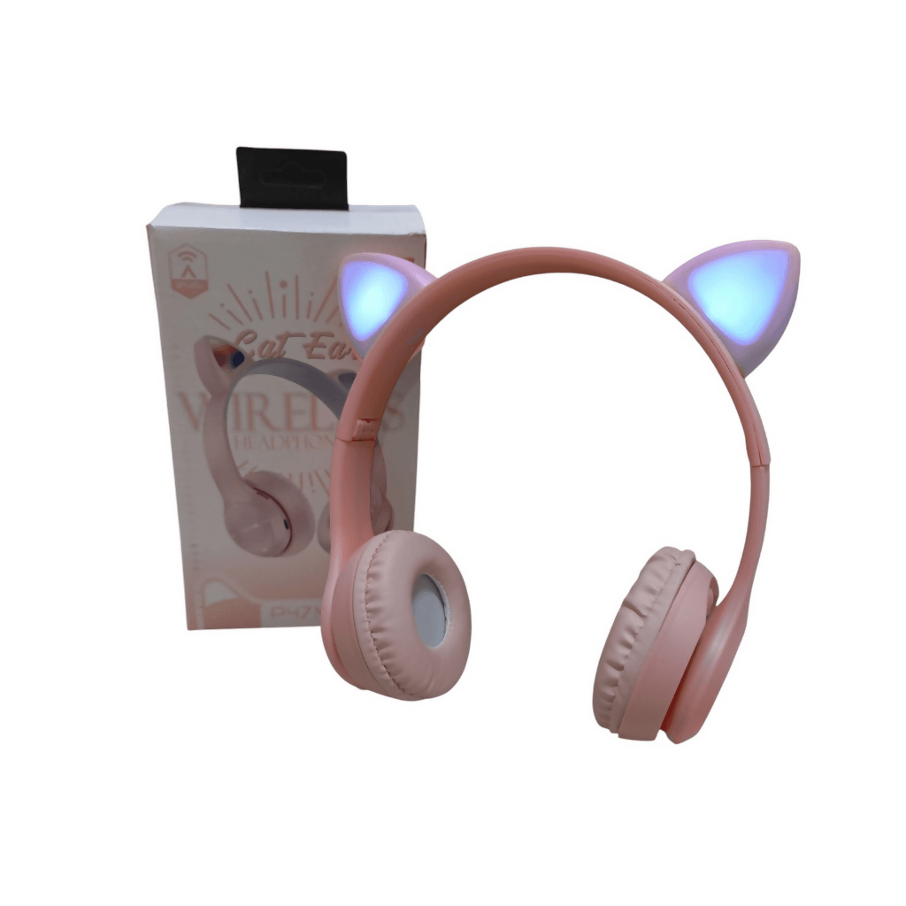 Audífonos Gatica Bluetooth, luces led, Radio FM, diadema plegables.ROSAS. — imagen 3