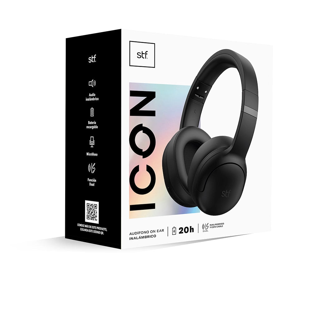 Audífonos inalámbricos On Ear Icon STF 25hrs uso Negro — imagen 8