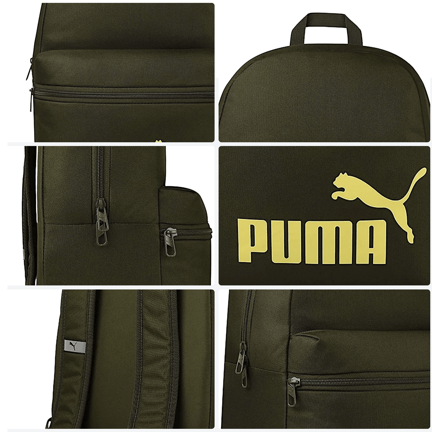 Mochila Puma Phase Escolar Ligera Original Olivo Unisex 15L — imagen 6