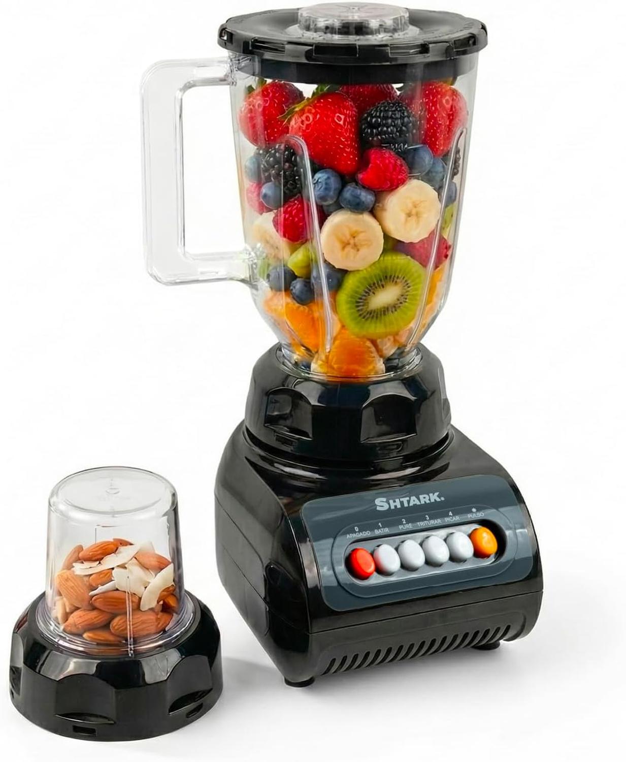 Licuadora Shtark 500W 1.5L con Vaso y Molinillo Negro — imagen 1