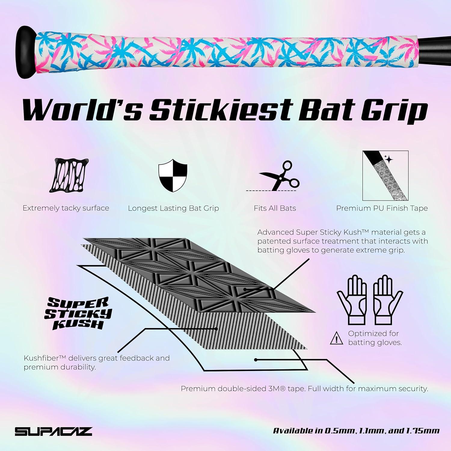 Grip Bat Beisbol Supacaz Super Sticky 1.1mm Kush Tsunami — imagen 6