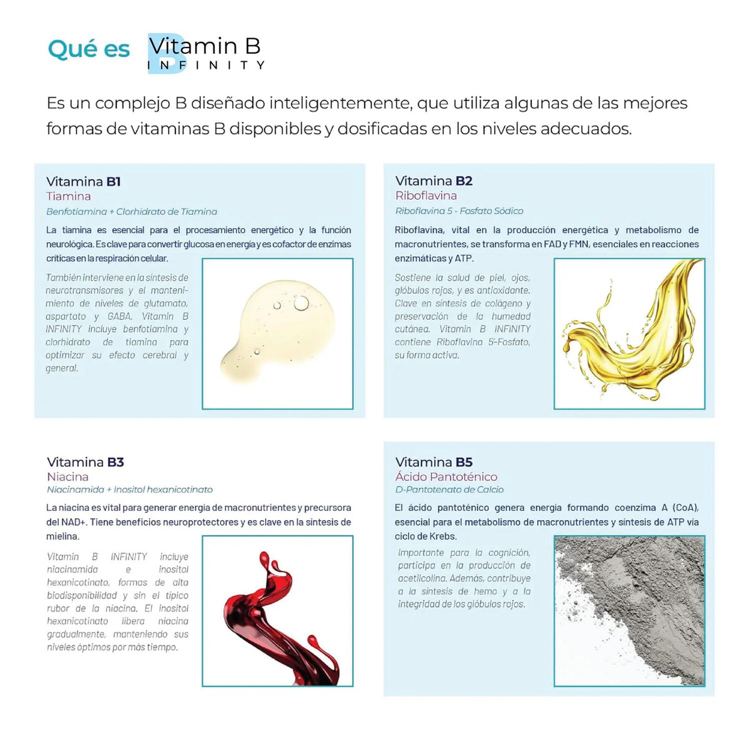 Infinity: Complejo B Elevado, 11 Formas Bioactivas de B1, B2, B3, B6, B9 Folato, B12, 300 Cápsulas — imagen 5