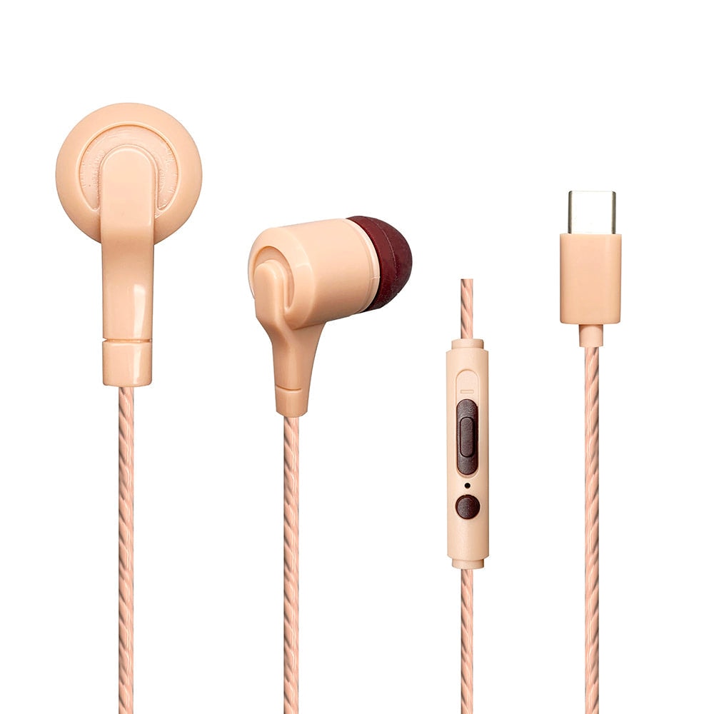 Audífonos alámbricos In-Ear STF VIVA: Tipo C, 10mm Rosa — imagen 3