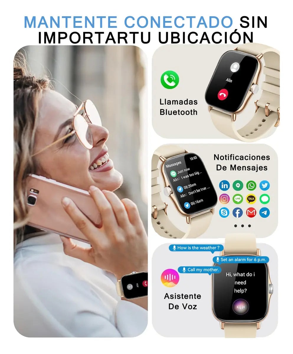 Combo Smartwatch Futurem FM13 + Audífonos g-tide L42 Bluetooth Ultra Compactos Rosa — imagen 14