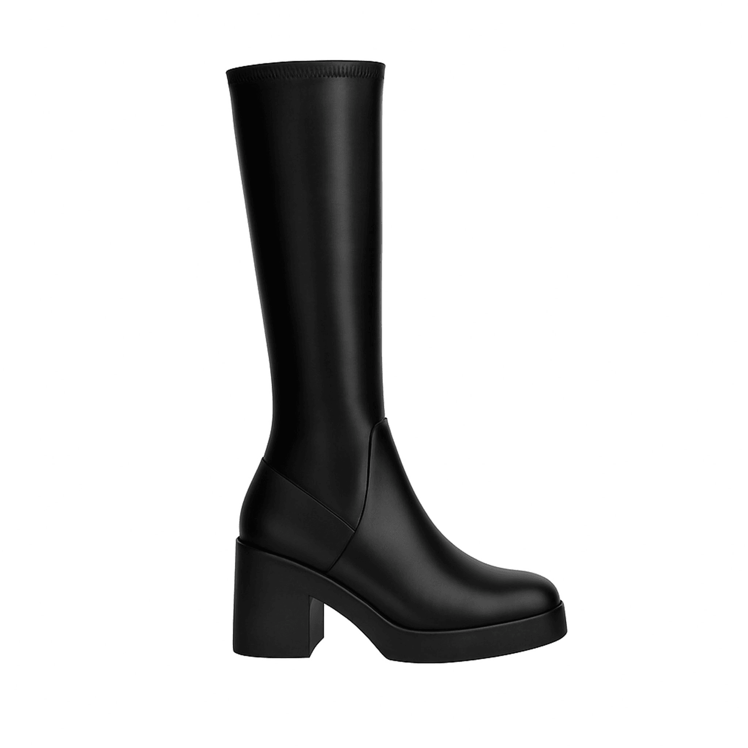 Bota Efe Dama Casual Larga Tacón Cierre Negro Mujer — imagen 1