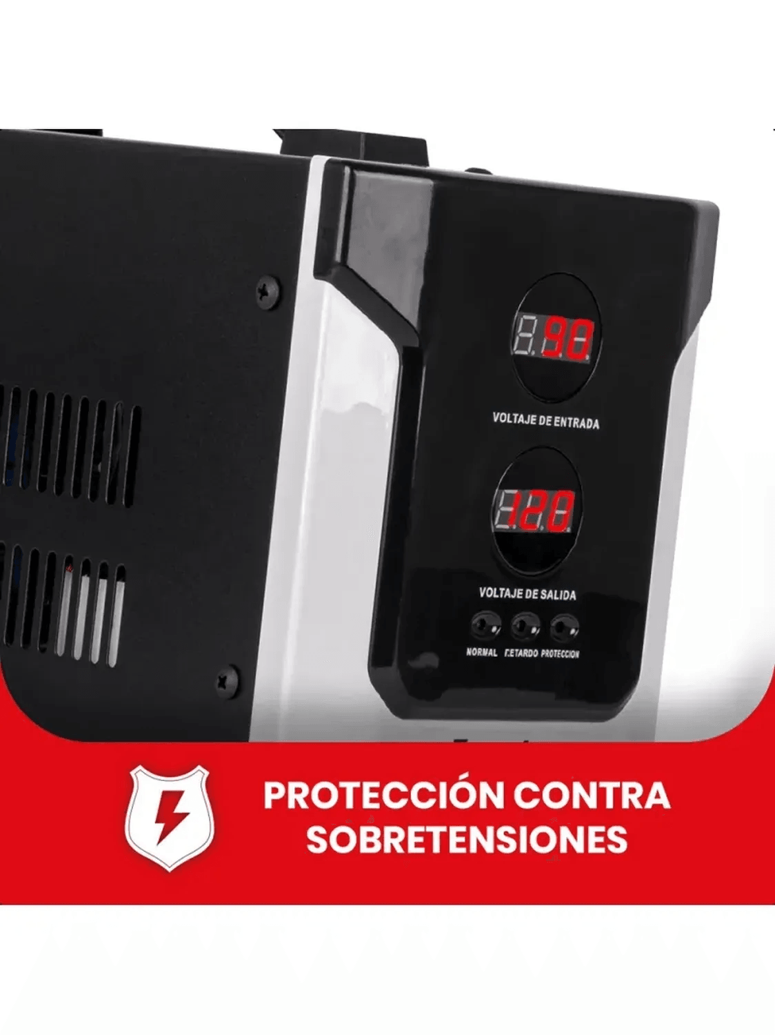 Regulador Voltaje Energizer 2500VA 1500W 2 Contactos — imagen 3