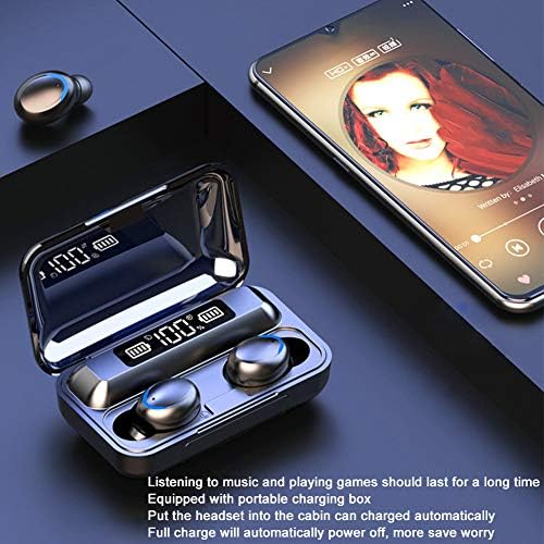 F9-5 Auriculares LED, 9D Reducción de Ruido Diaplay Digital Cantidad Eléctrica Diaplay Pantalla Auriculares Inalámbricos, Conexión Instantánea Control Táctil Cabina de Carga Grande para El Hogar — imagen 5