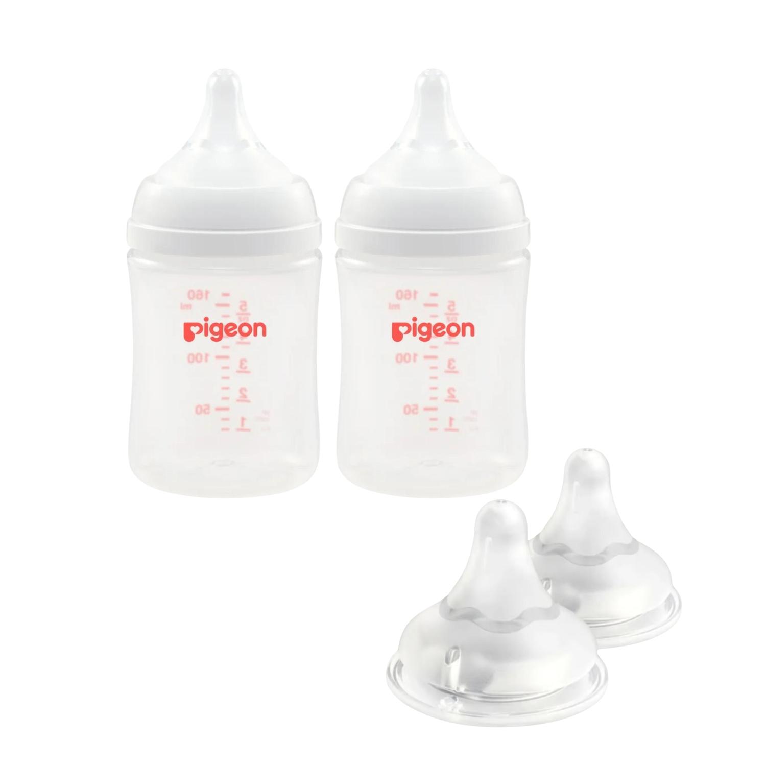 Combo 2 Biberones Pigeon 160ML y 2 Tetinas Extra Flujo S — imagen 1
