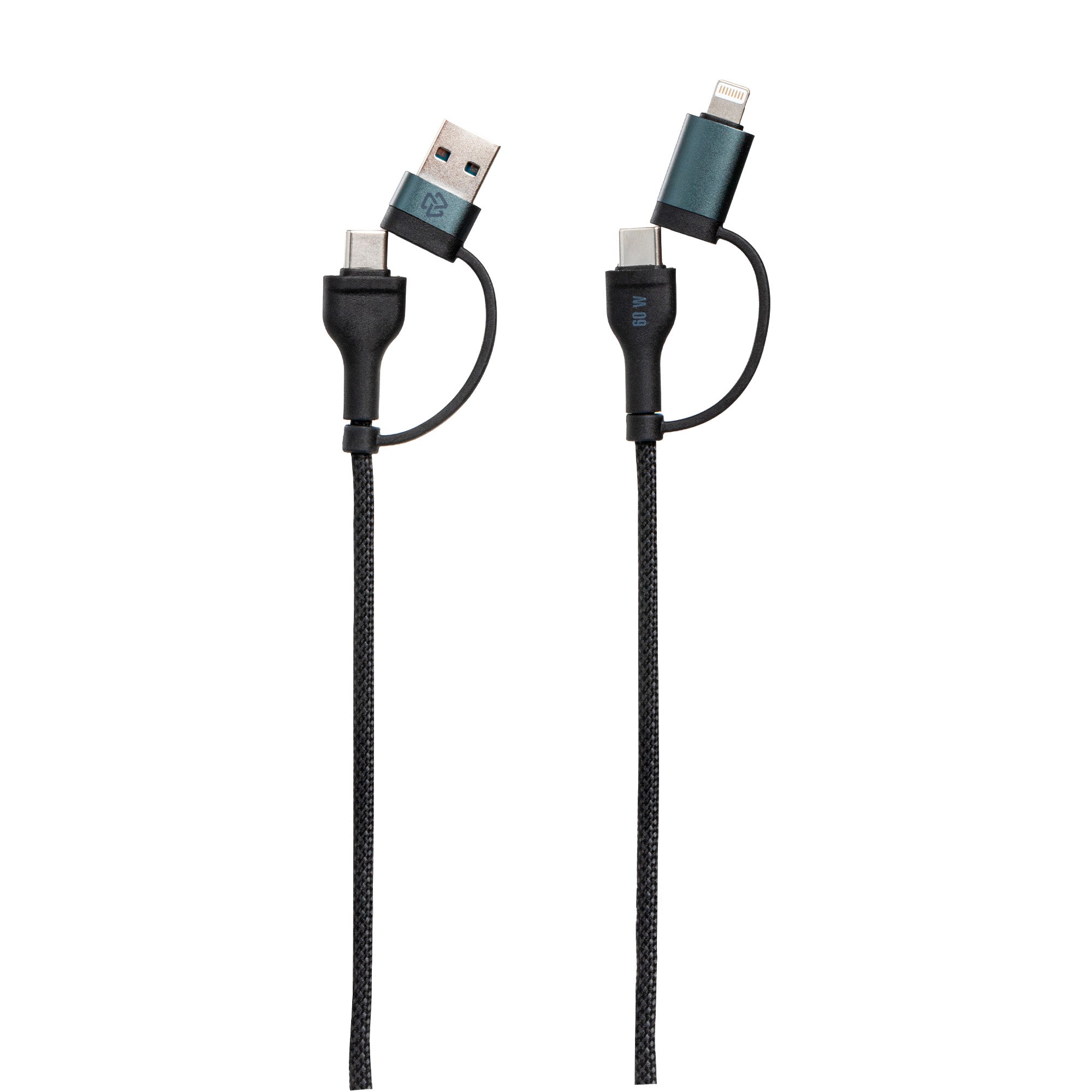 Cable 4 en 1 Tipo C/USB a Tipo C/Lightning 60W Carga Rápida 1.8m — imagen 2