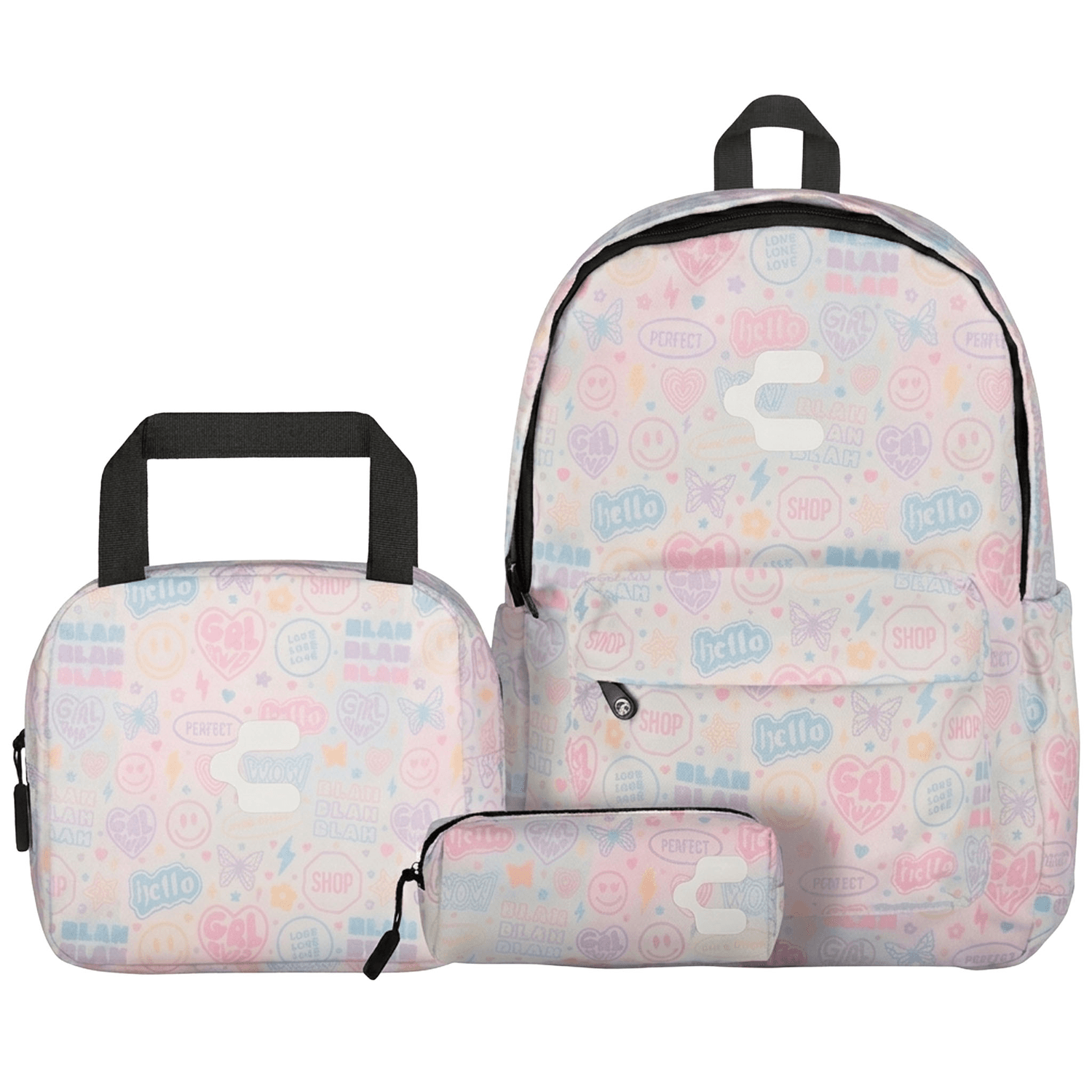 Mochila Charly Pastel Pop Niña Blanco Escolar Lonchera Infantil — imagen 2