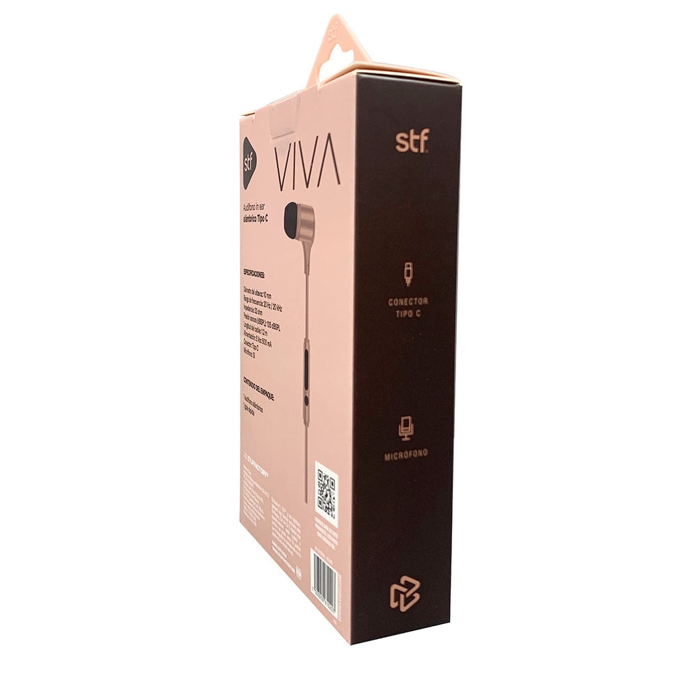 Audífonos alámbricos In-Ear STF VIVA: Tipo C, 10mm Rosa — imagen 6