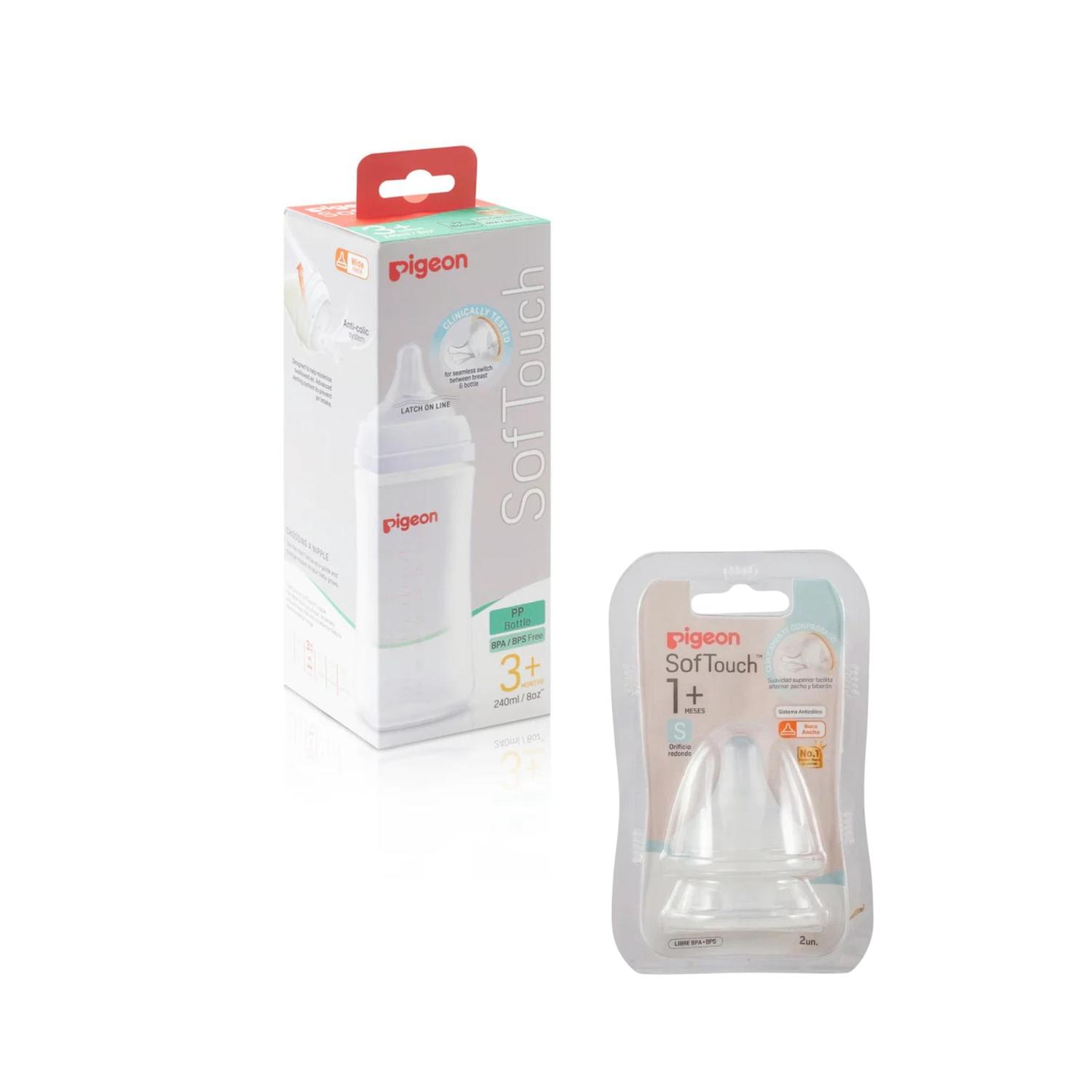 Combo 2 Biberones Pigeon 160ML y 2 Tetinas Extra Flujo S — imagen 6