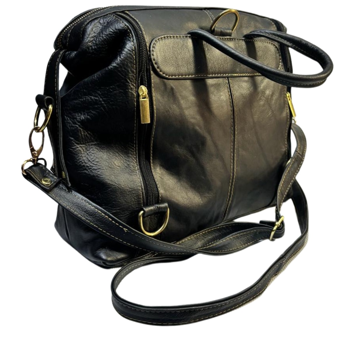 Mochila De Piel Legitima 100% Original 3 En 1 Juvenil Convertible Jf1 — imagen 17