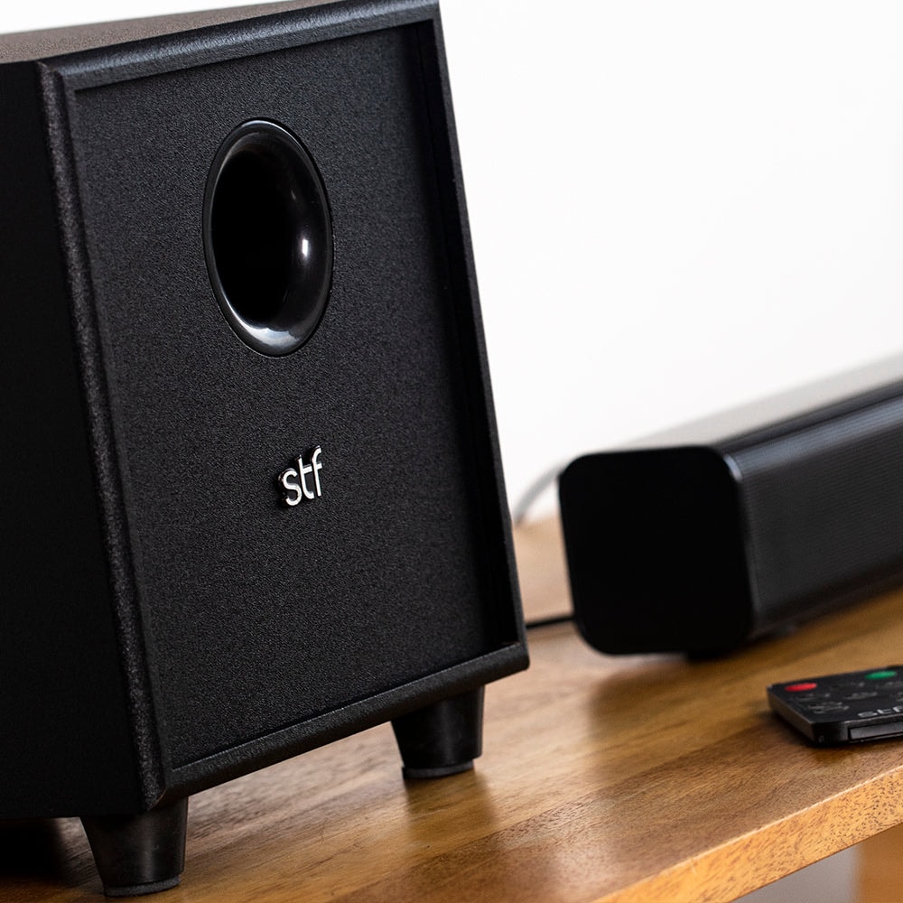 Barra de sonido bocina STF Alud Pro: 2.1 subwoofer, alámbrico, 35W, audio óptico — imagen 7