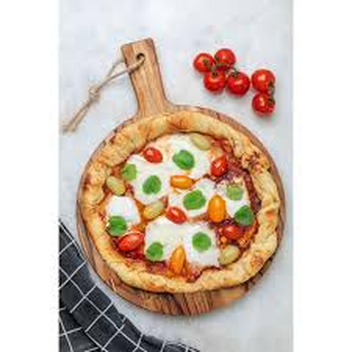 Tabla Corte Pizza Queso Redonda Tramontina FSC Teca 40x28 cm — imagen 2