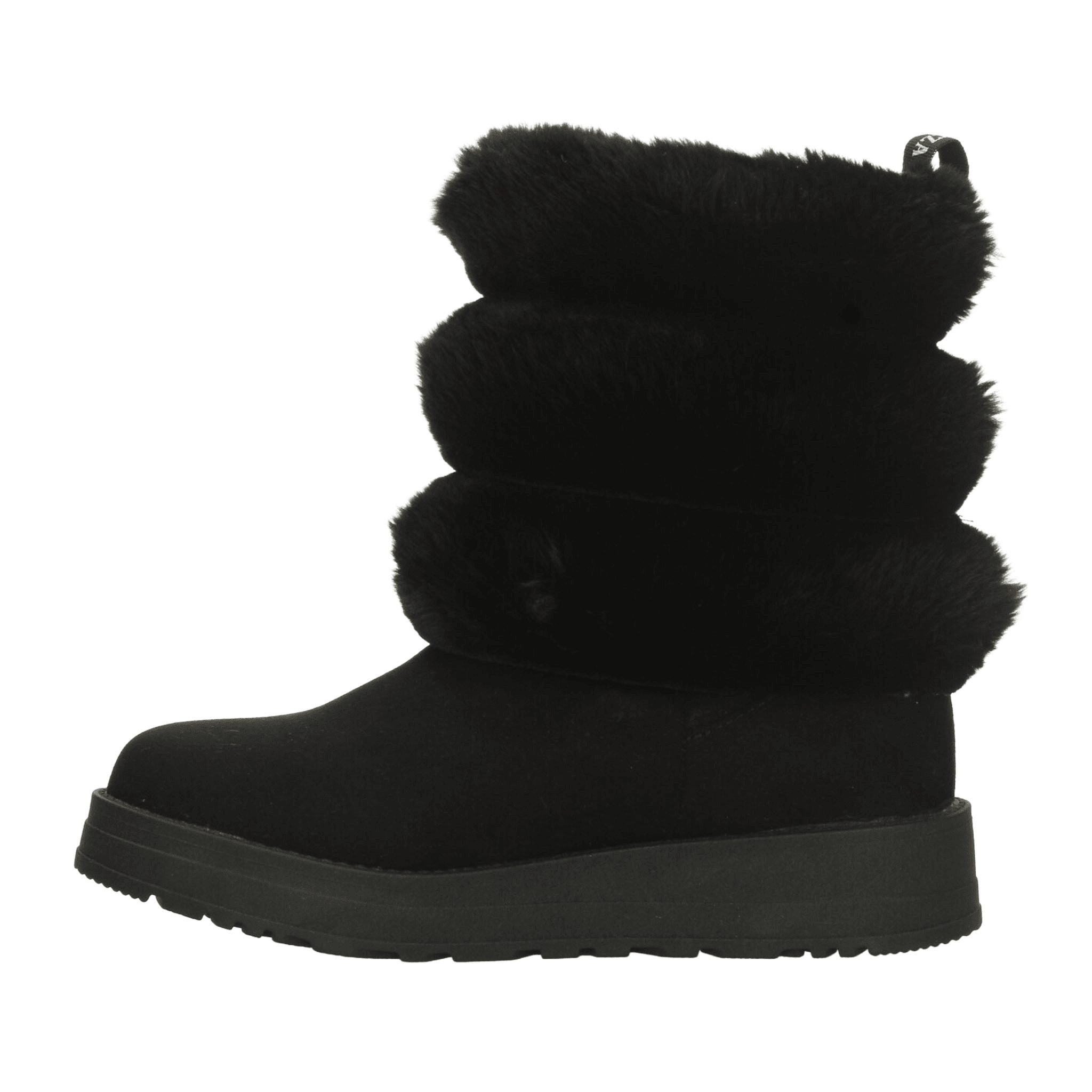 Bota Rojo Cereza Dama Invierno Casual Peluche Negro Mujer — imagen 14