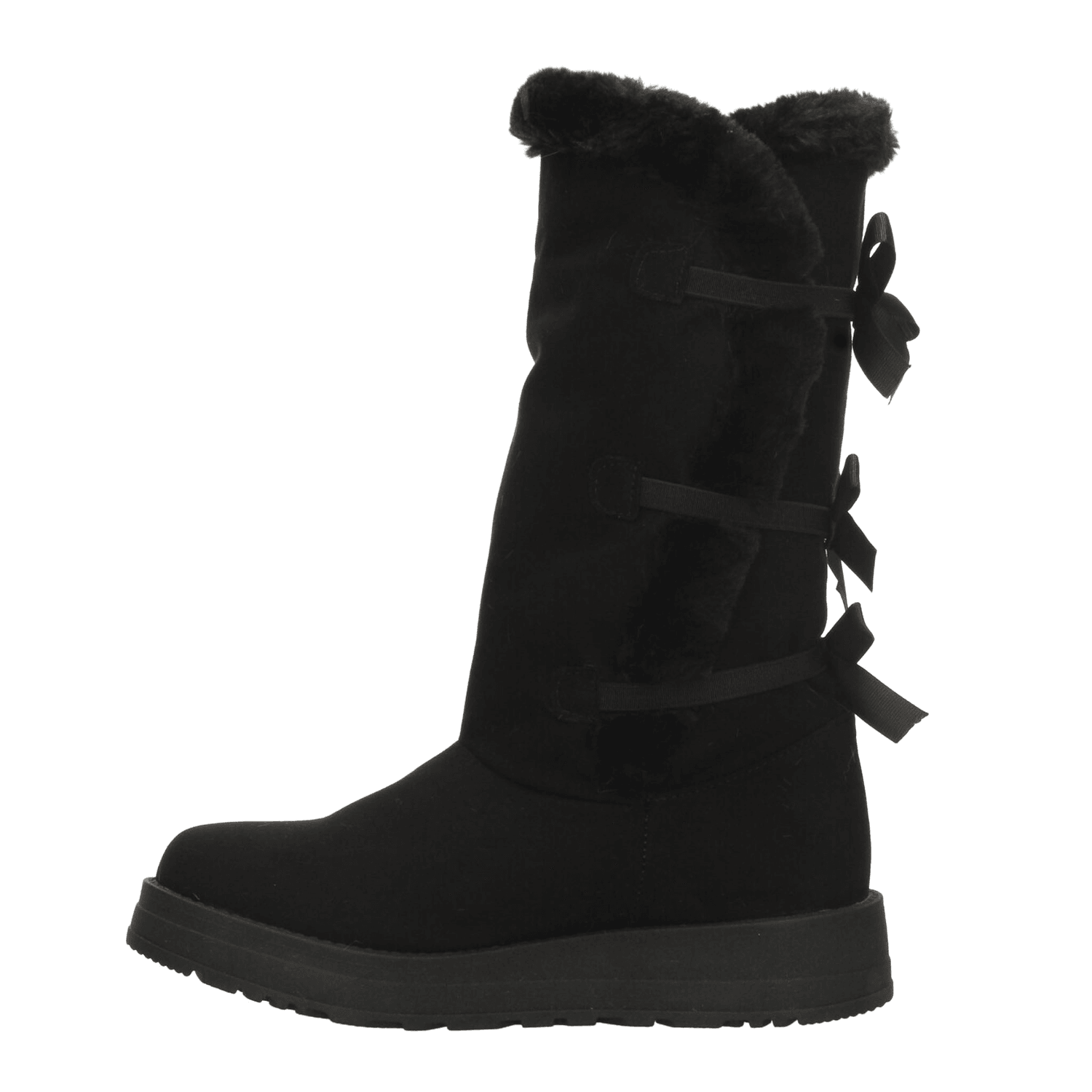Bota Rojo Cereza Dama Negro Invierno Larga Peluche Casual Mujer — imagen 6