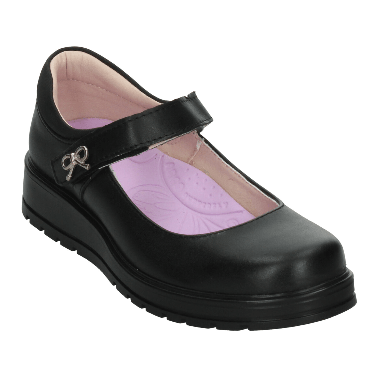 Zapato Yuyin Niña Escolar Cinta Adhesiva Negro Infantil T22-26 — imagen 4