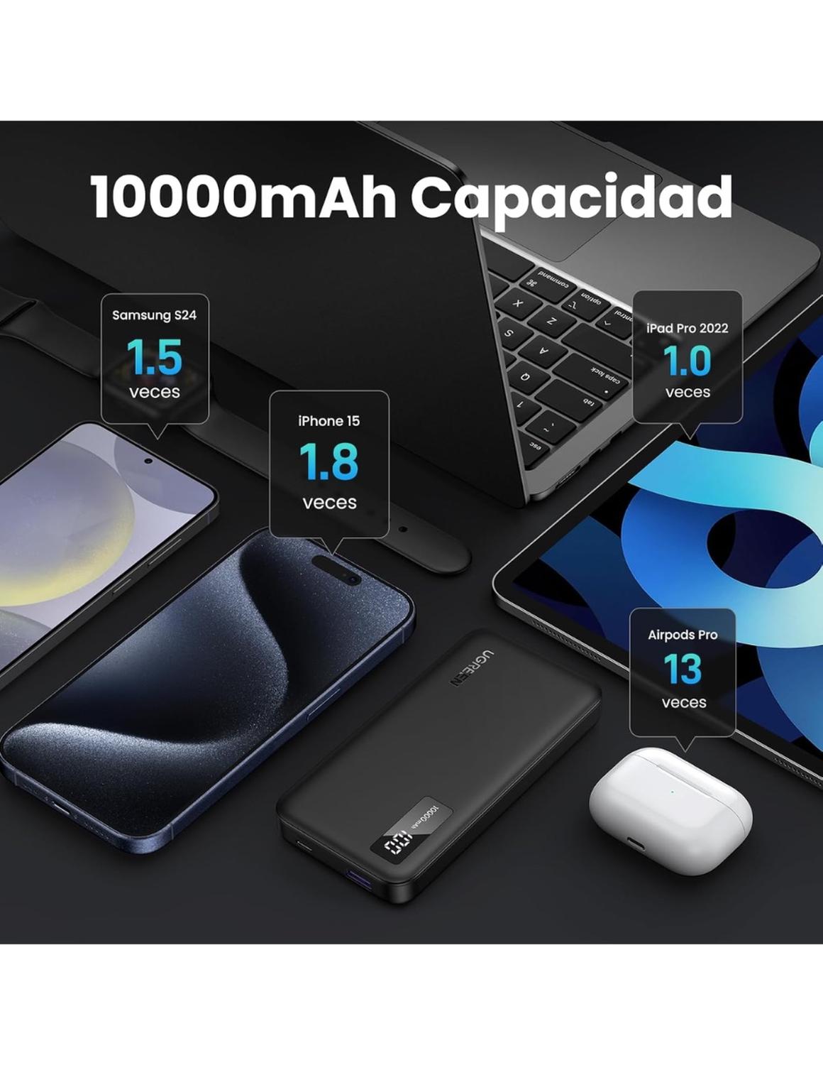 Batería Ugreen Power Bank 10,000mah 20w Pantalla LED — imagen 2