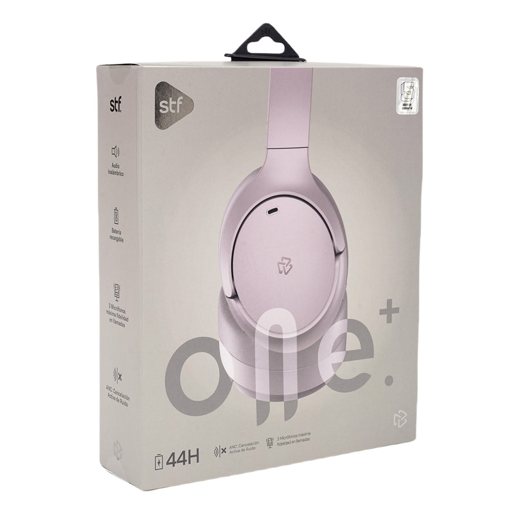 Audifonos Inalámbricos On Ear One Plus STF ANC 44hrs Uso Rosa — imagen 11