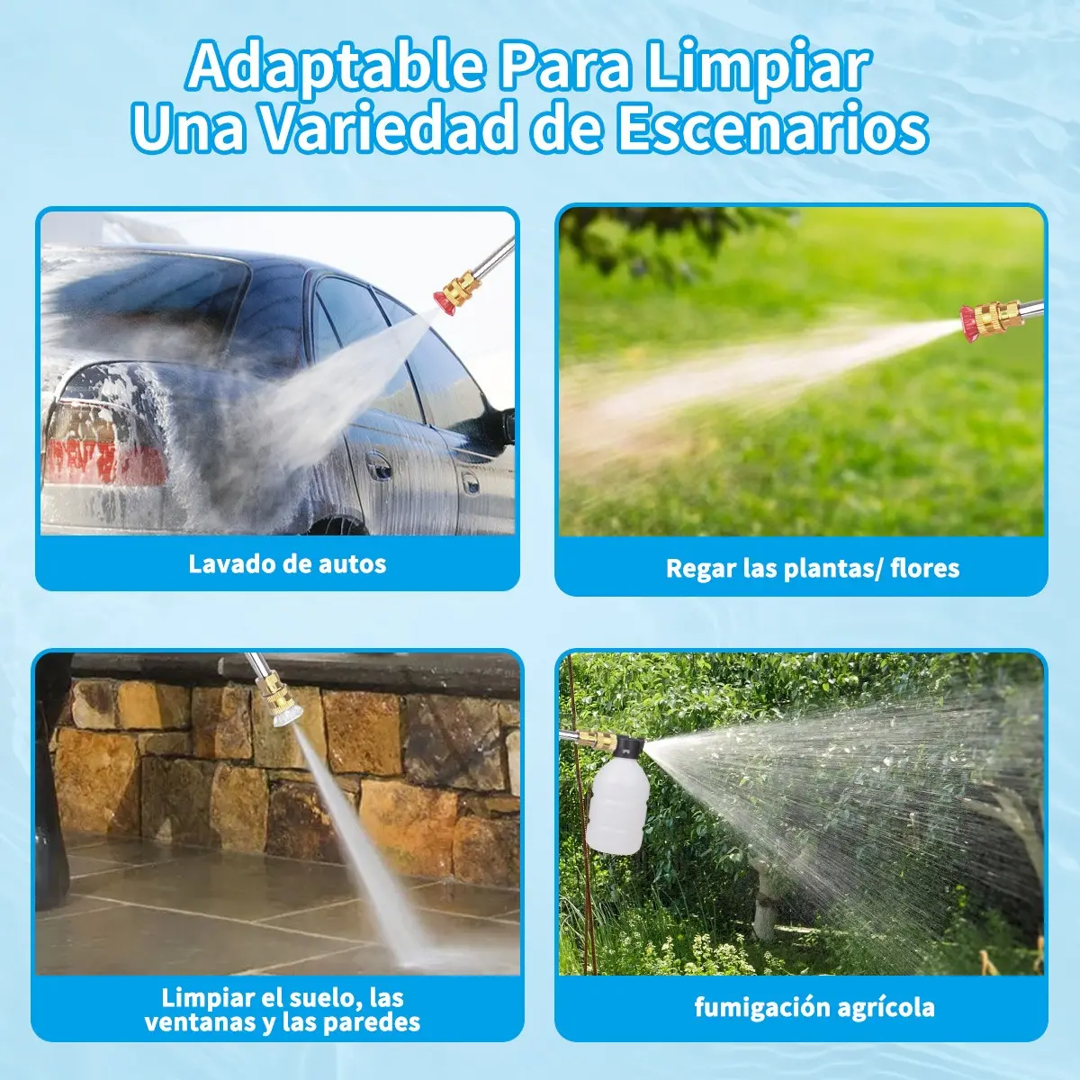 Pistola de Hidrolavado Inalámbrica Recargable 12V con Kit de Accesorios — imagen 9